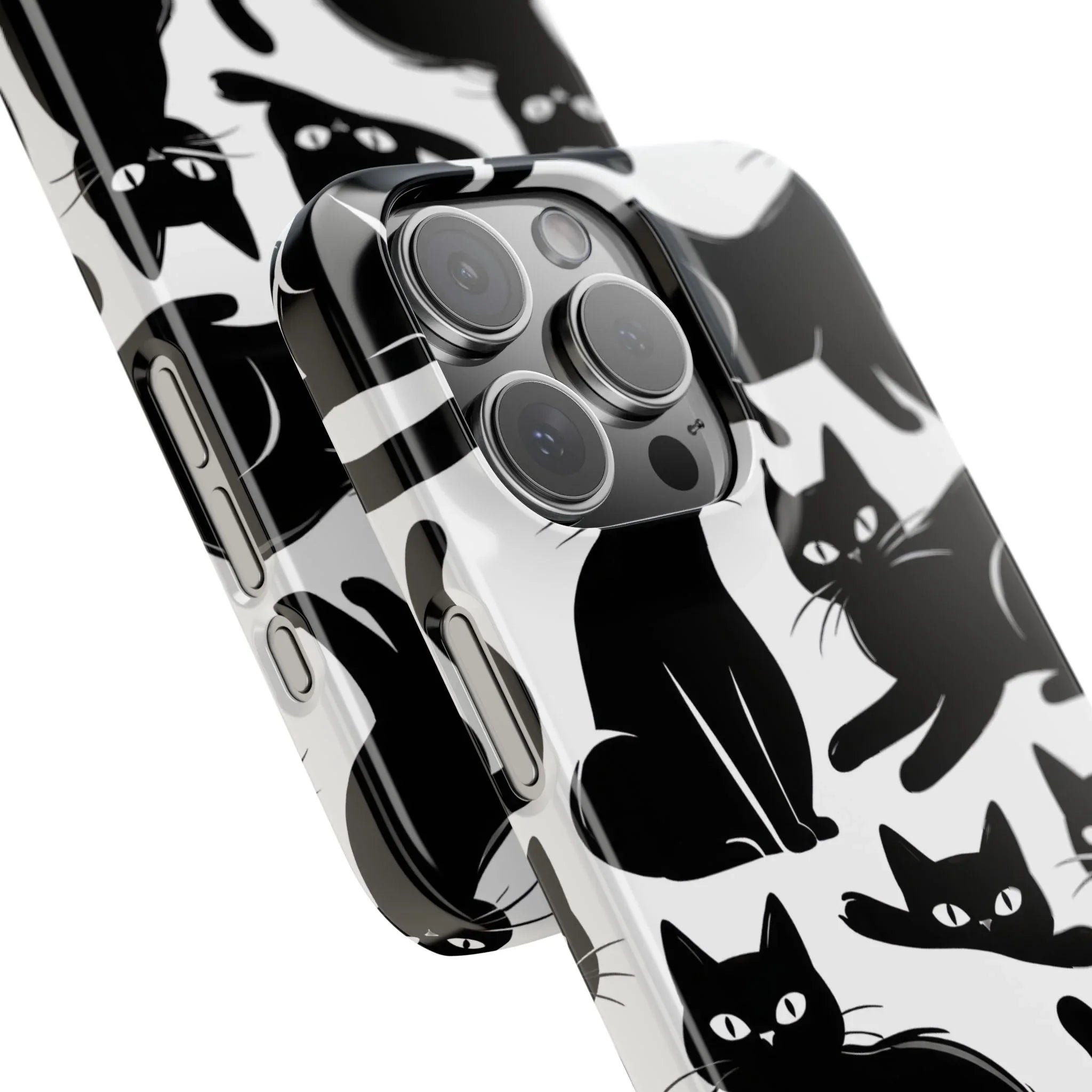 Black Cats Phone Case for iPhone 11-17 and Galaxy S20-S25 - KARARMDESIGN