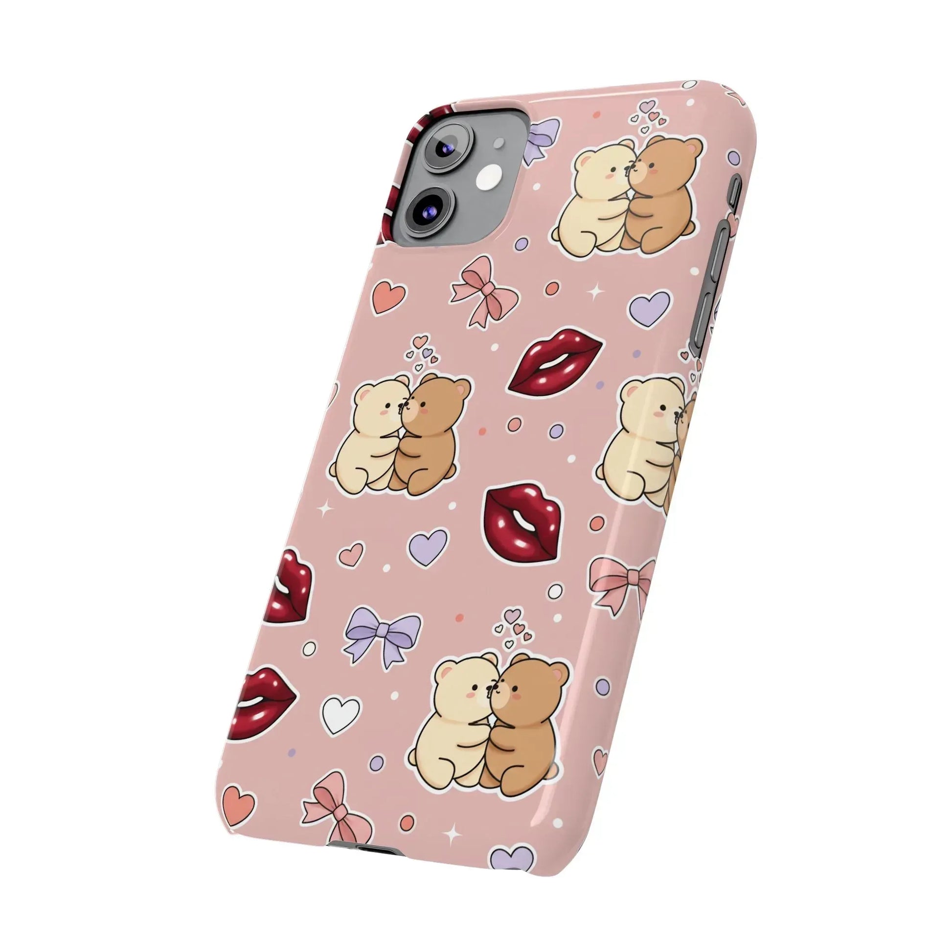 Bear Hug Bliss Phone Case for iPhone 11-17 - KARARMDESIGN