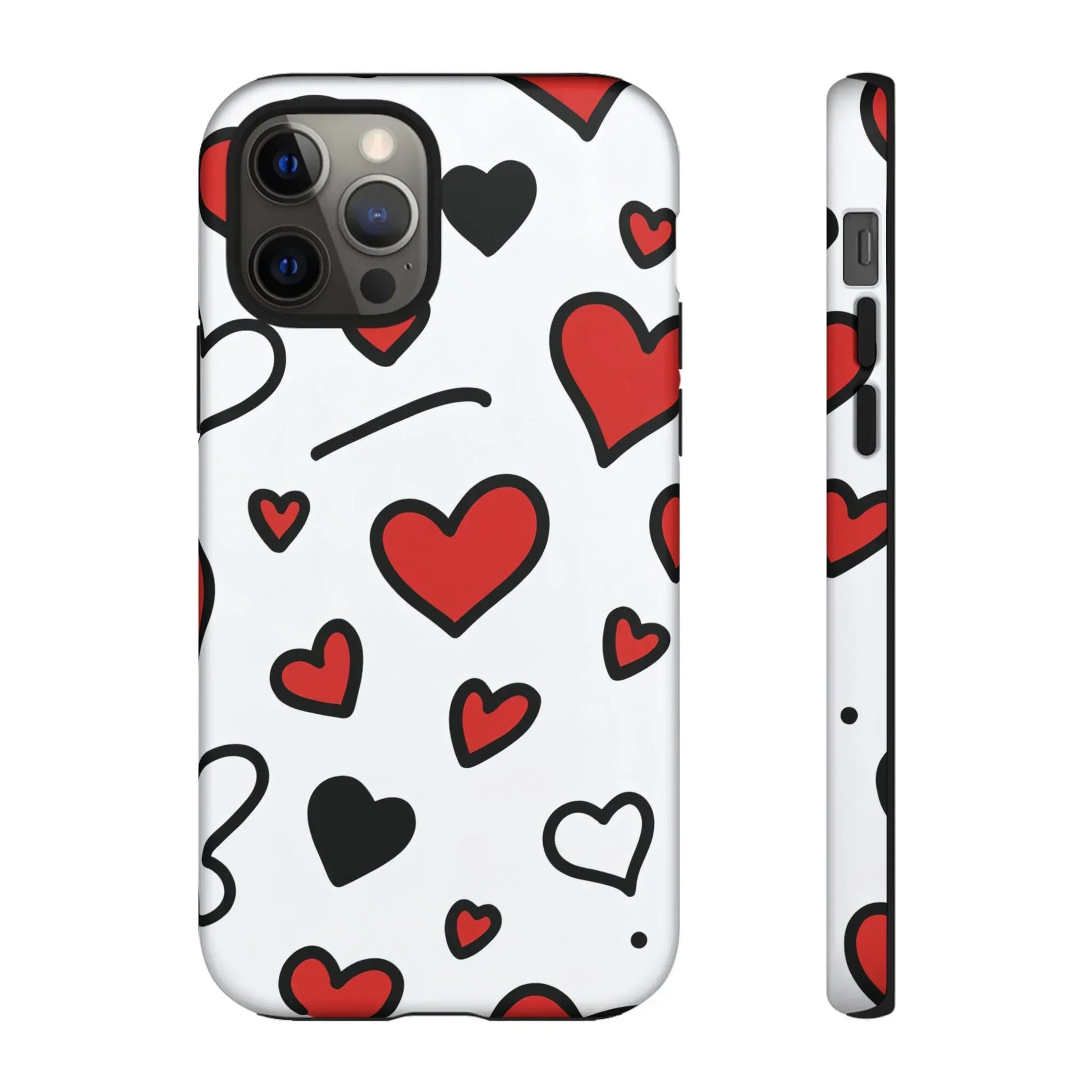 Scattered Hearts Phone Case for iPhone 11-17 and Galaxy S10-S25 - KARARMDESIGN