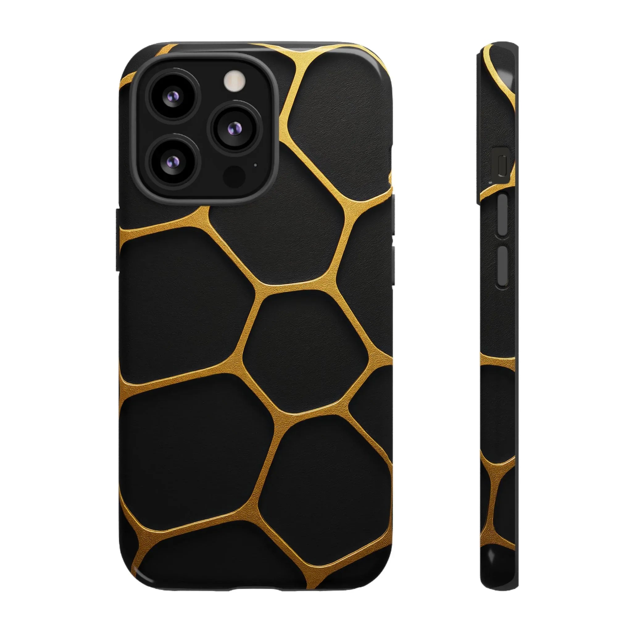 Golden Cellscape Phone Case for iPhone 8-17 and Galaxy S20-S25 - KARARMDESIGN