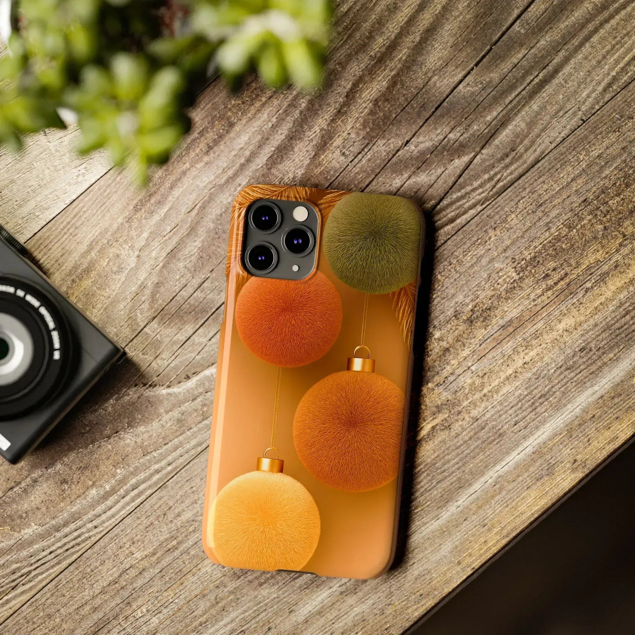 Golden Fuzz Ornaments Phone Case for iPhone 11-17 - KARARMDESIGN