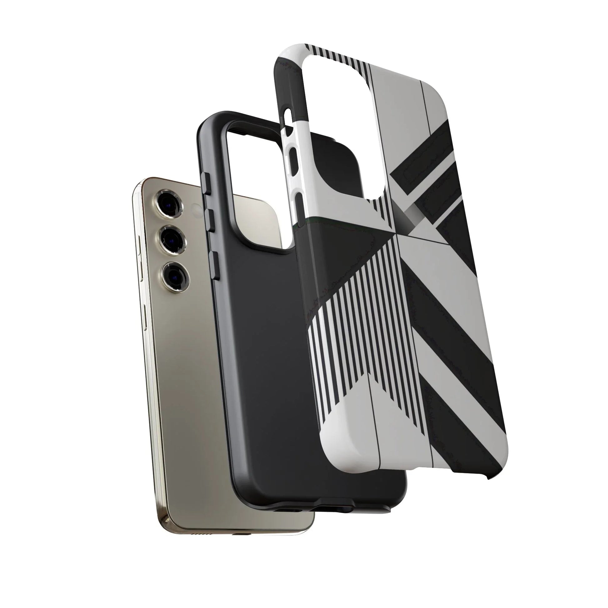 Monochrome Tough Phone Case for iPhone 11-16 and Galaxy S20–S25 - KARARMDESIGN