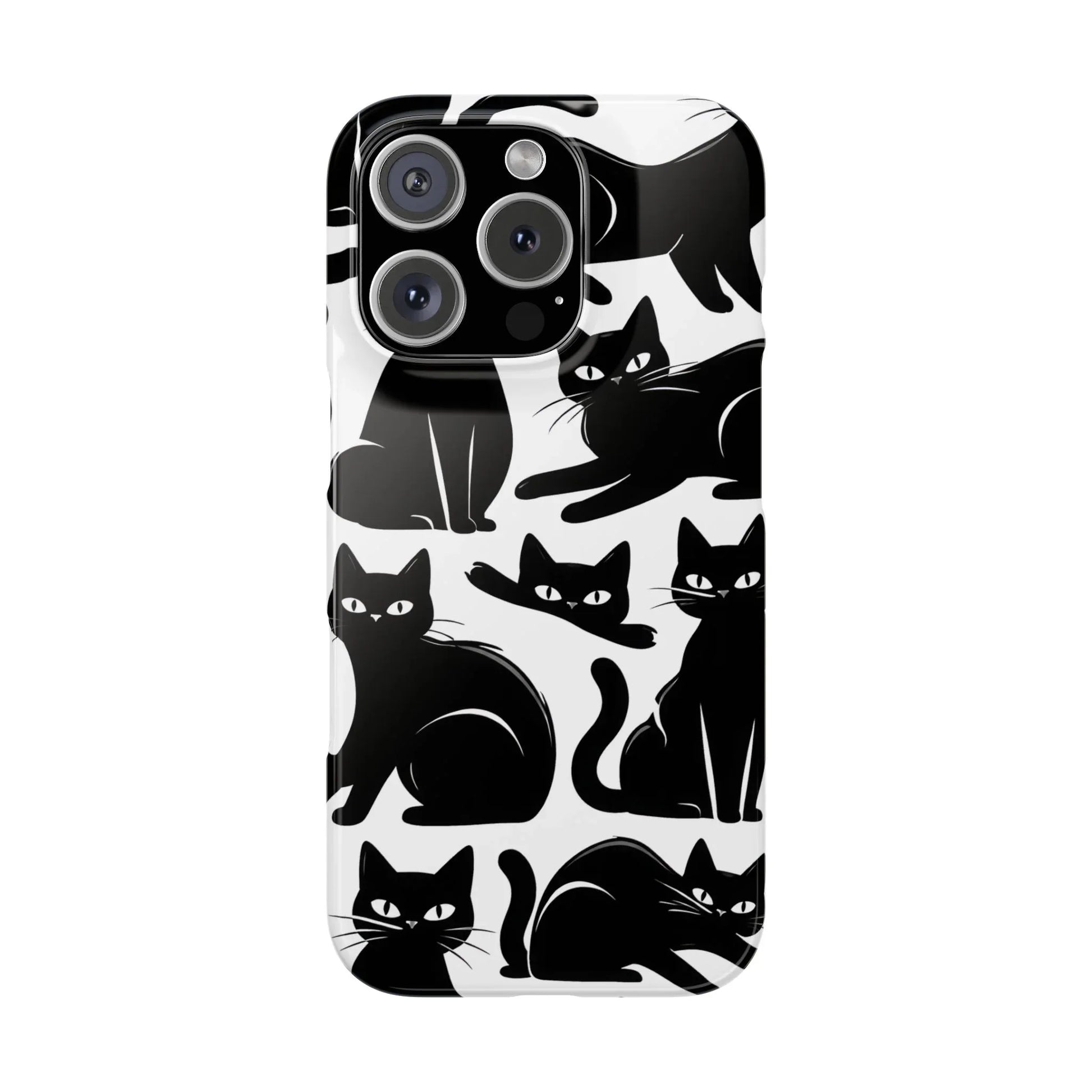 Black Cats Phone Case for iPhone 11-17 and Galaxy S20-S25 - KARARMDESIGN
