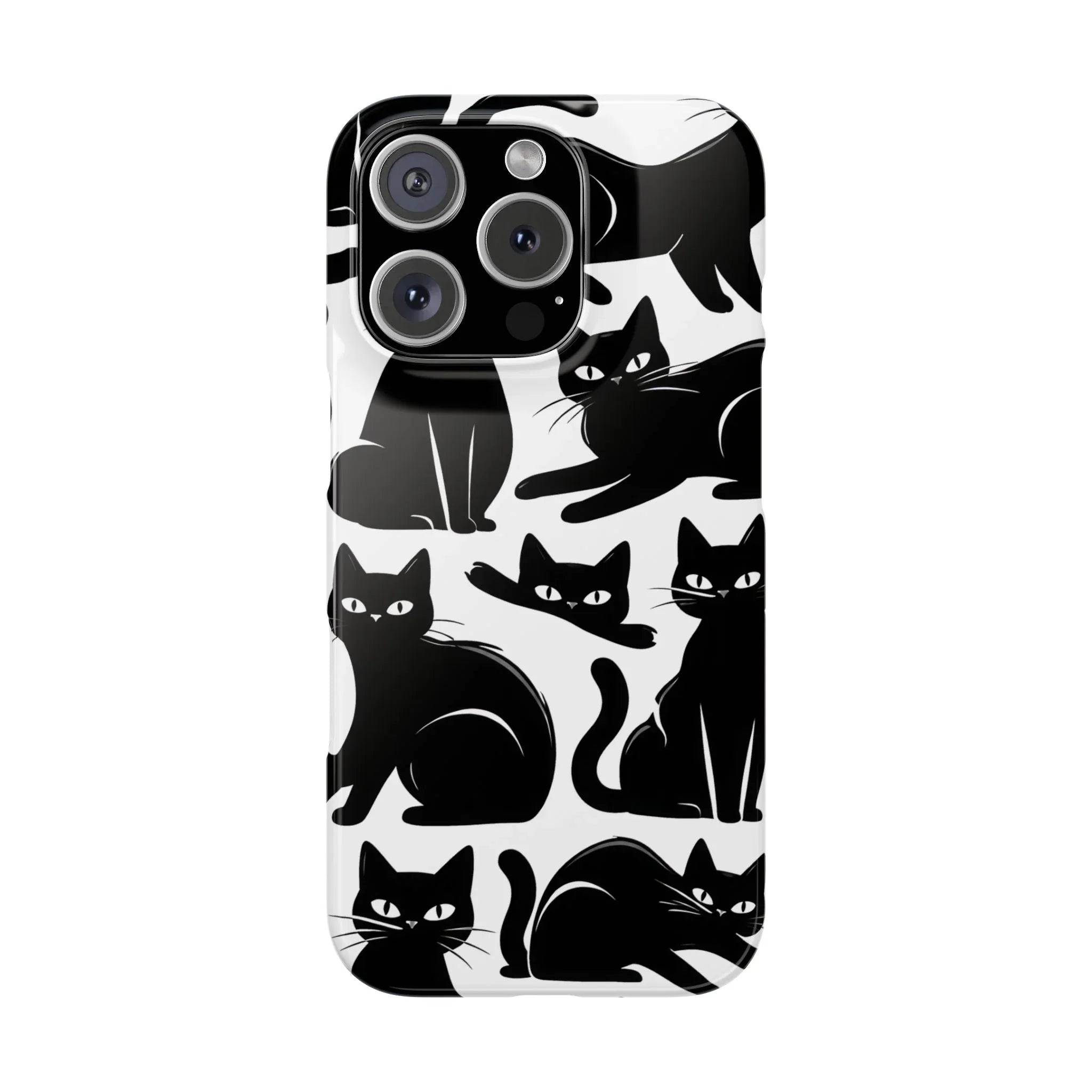 Black Cats Phone Case for iPhone 11-17 and Galaxy S20-S25 - KARARMDESIGN