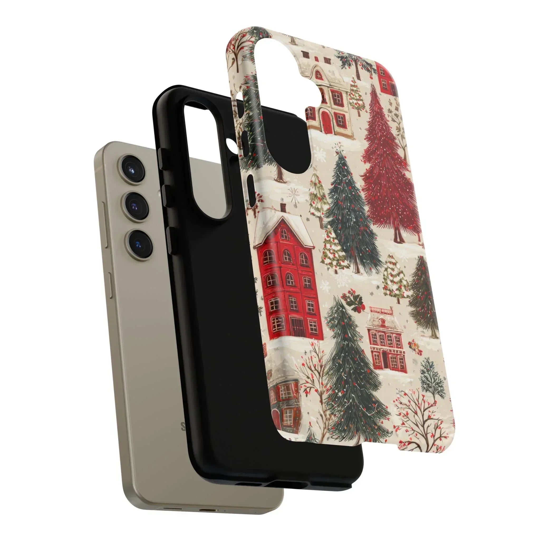 Cozy Winter Village Phone Case for iPhone 11-17 and Galaxy S10-S25 - KARARMDESIGN