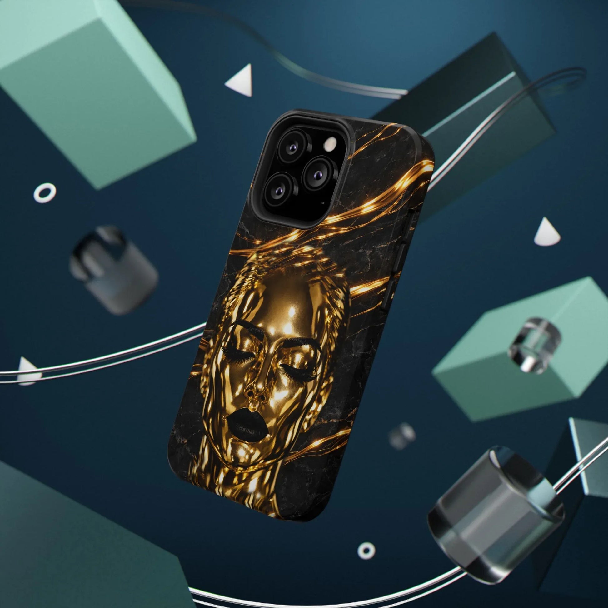 Luxury Gold Portrait Phone Case for iPhone 11-17 and Galaxy S21-S25 - KARARMDESIGN