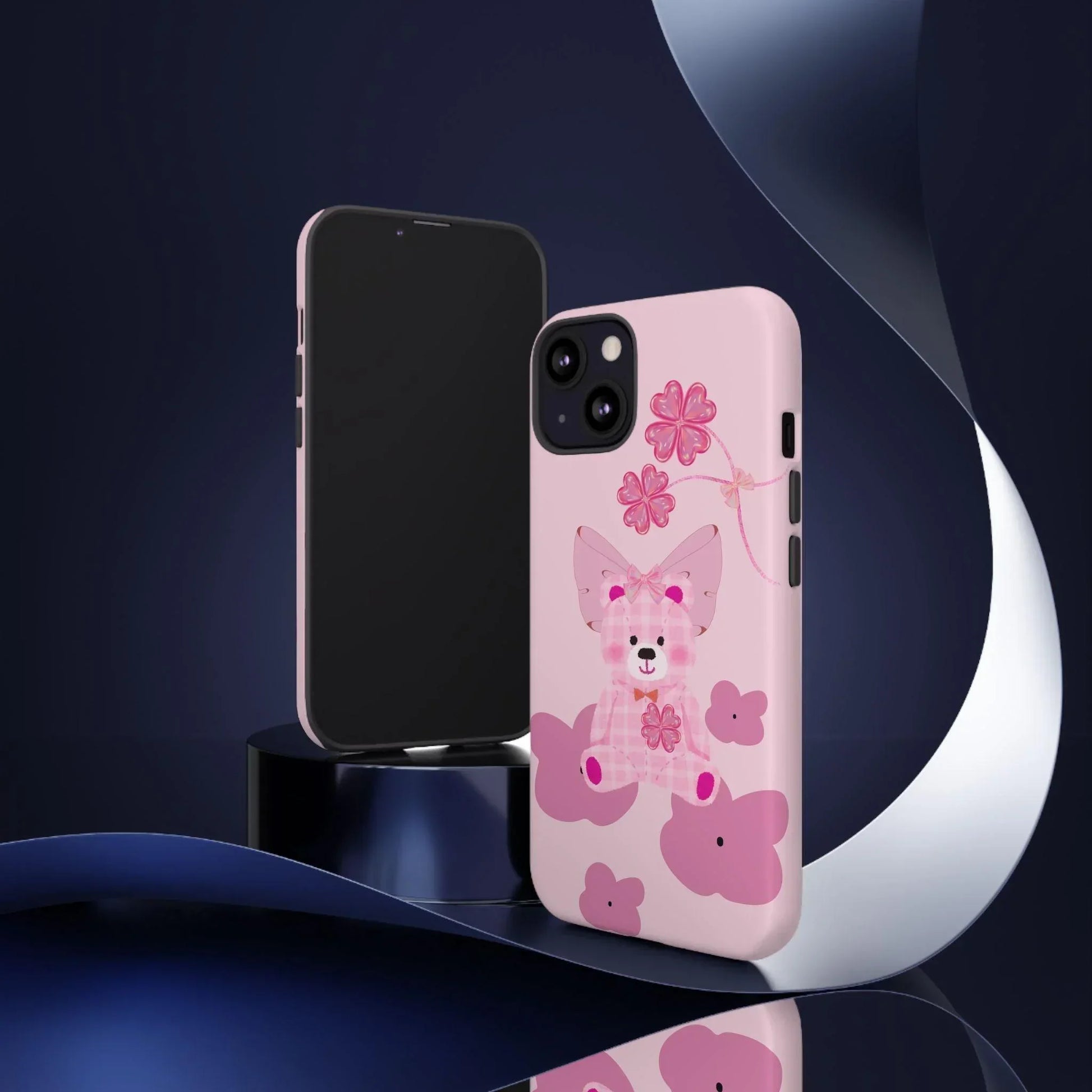 Pink Teddy Bear Phone Cases for iPhone, Pixel and Galaxy Models - KarArmDesign