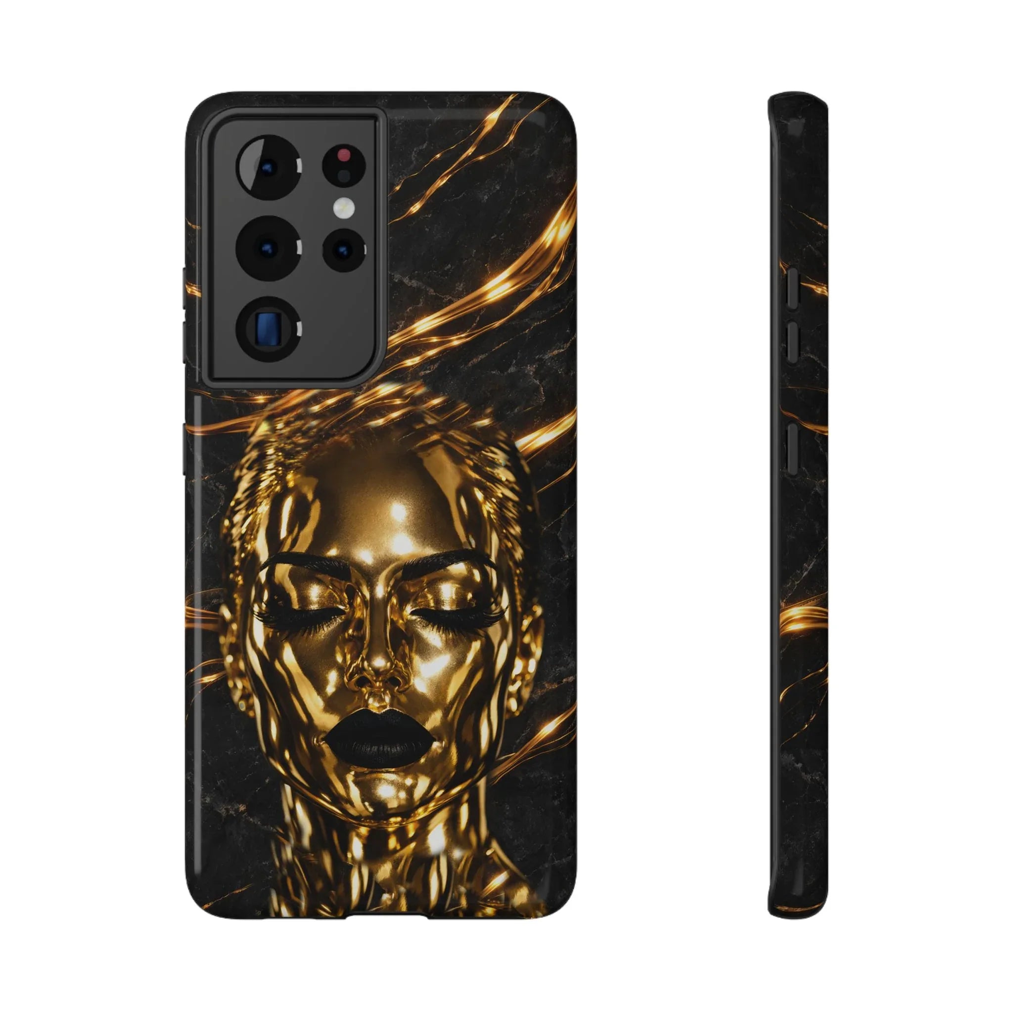 Luxury Gold Portrait Phone Case for iPhone 11-17 and Galaxy S21-S25 - KARARMDESIGN