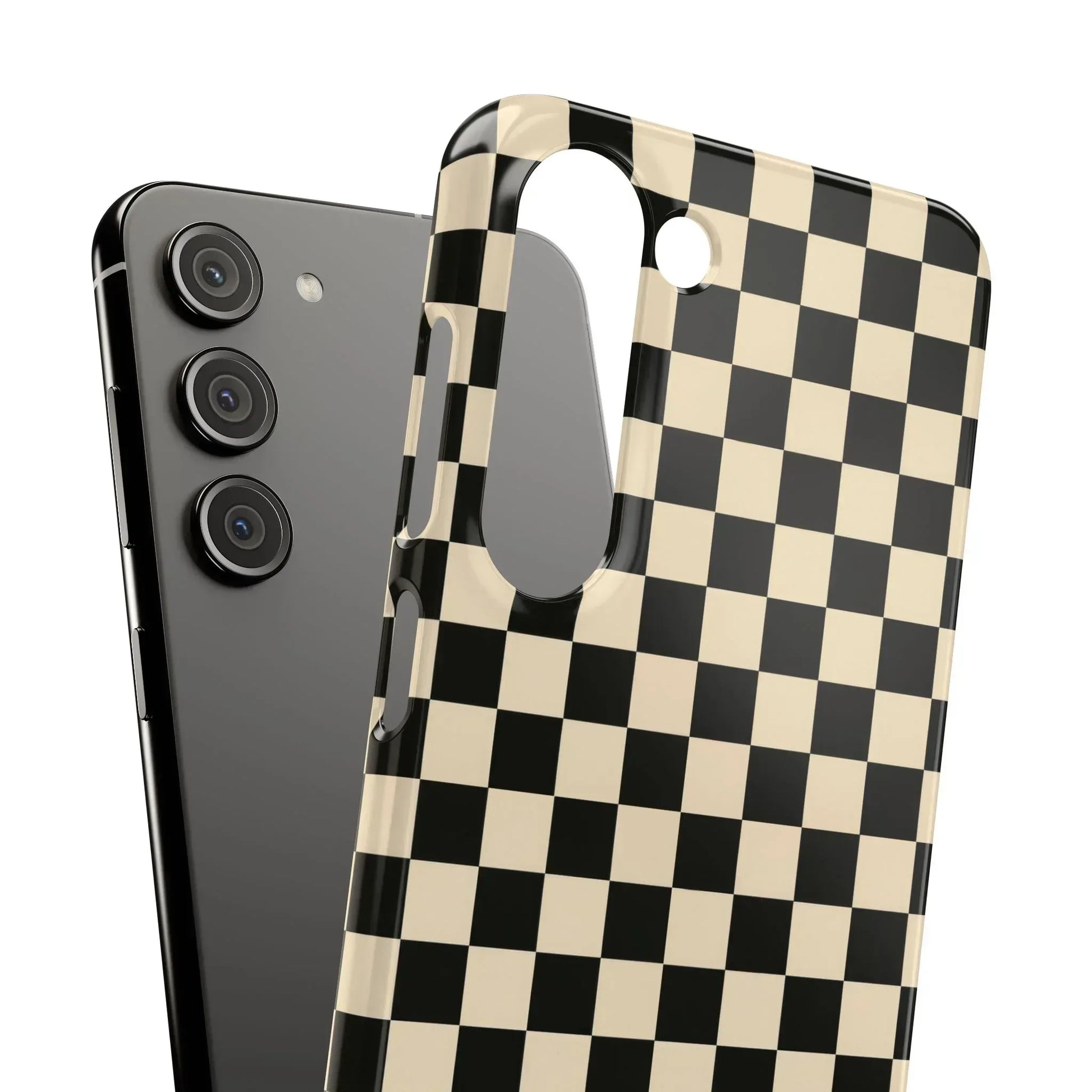Stylish Matte Checker Phone Case for iPhone 11-17 and Galaxy S20-S25 - KARARMDESIGN