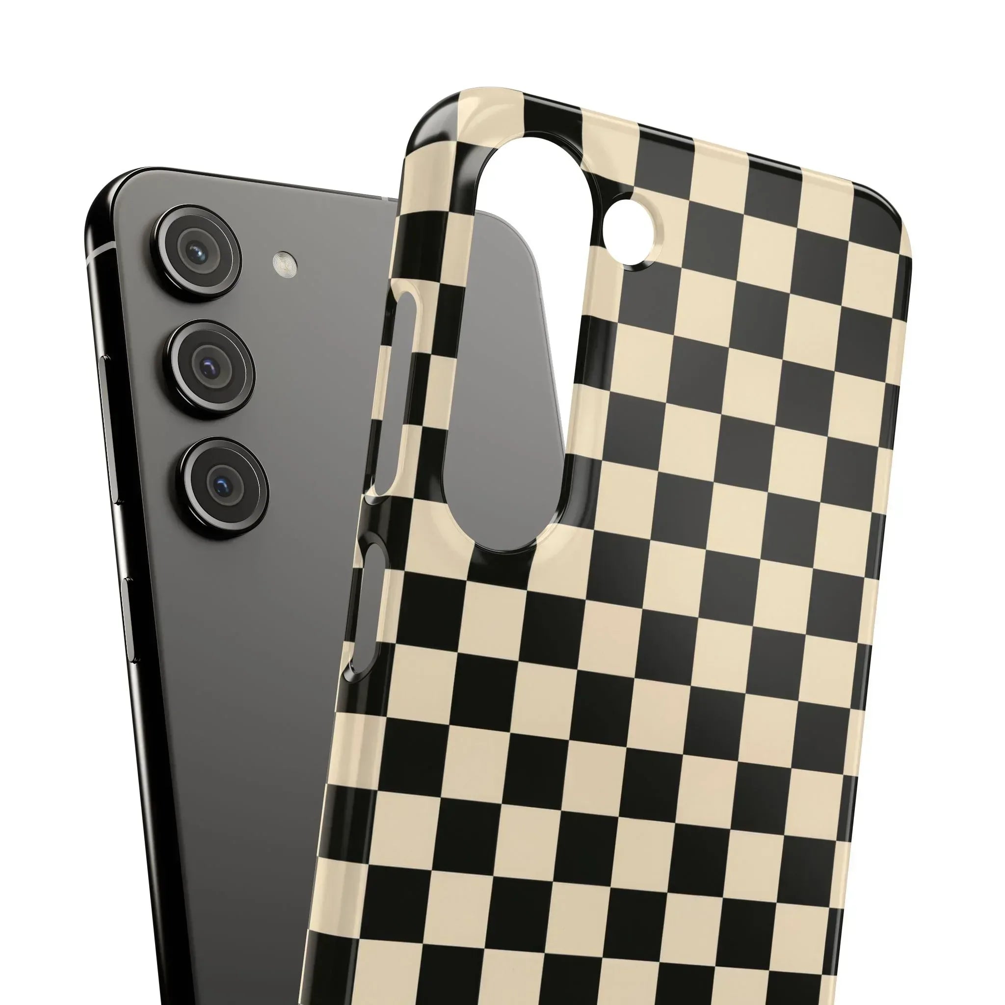 Stylish Matte Checker Phone Case for iPhone 11-17 and Galaxy S20-S25 - KARARMDESIGN