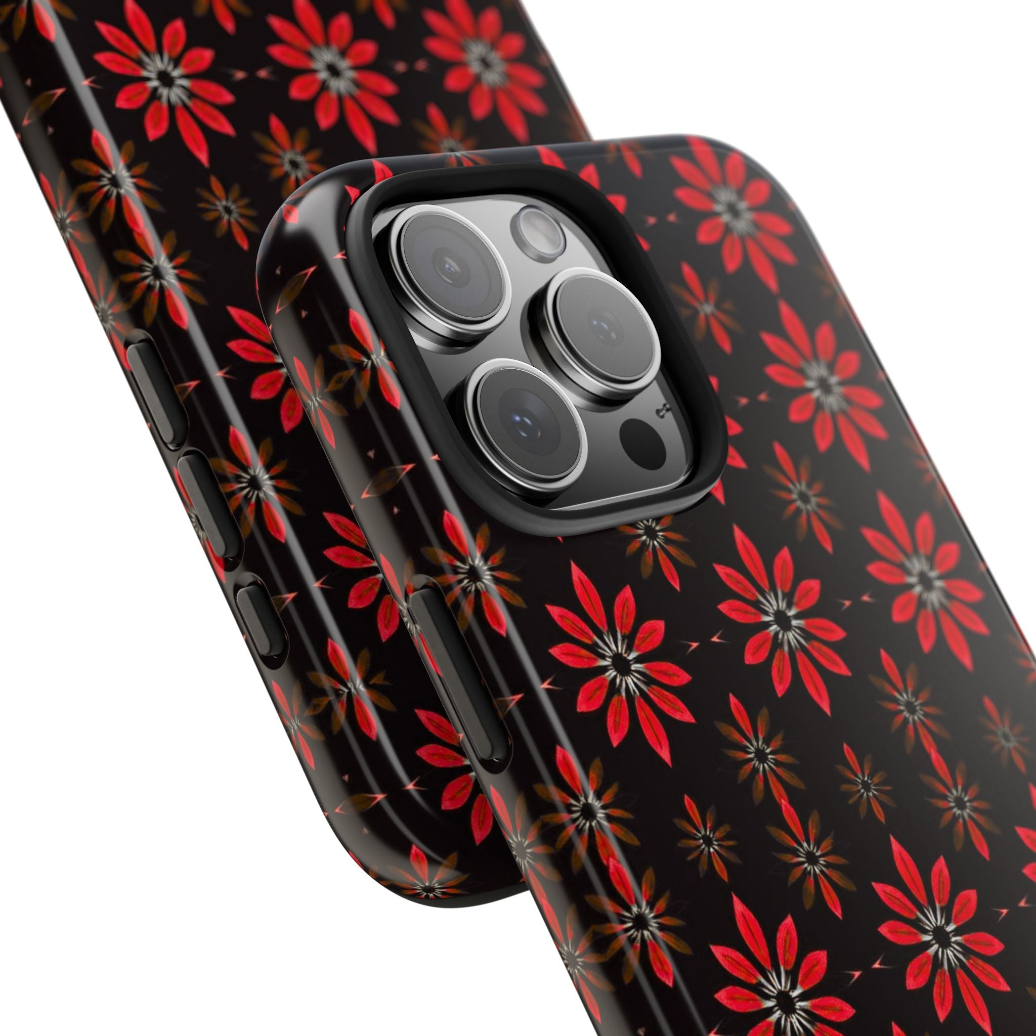 Symmetric Floral Phone Case for iPhone 11-17 and Galaxy S21-S25