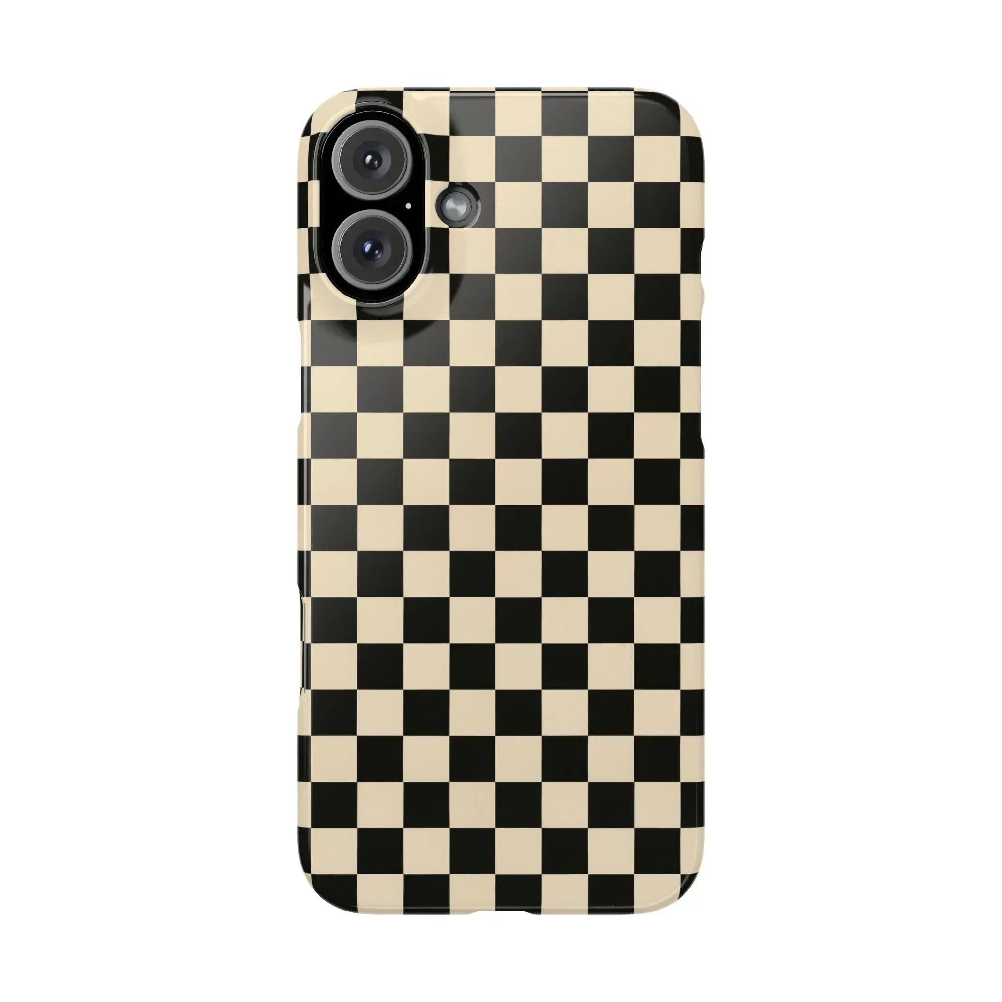 Stylish Matte Checker Phone Case for iPhone 11-17 and Galaxy S20-S25 - KARARMDESIGN