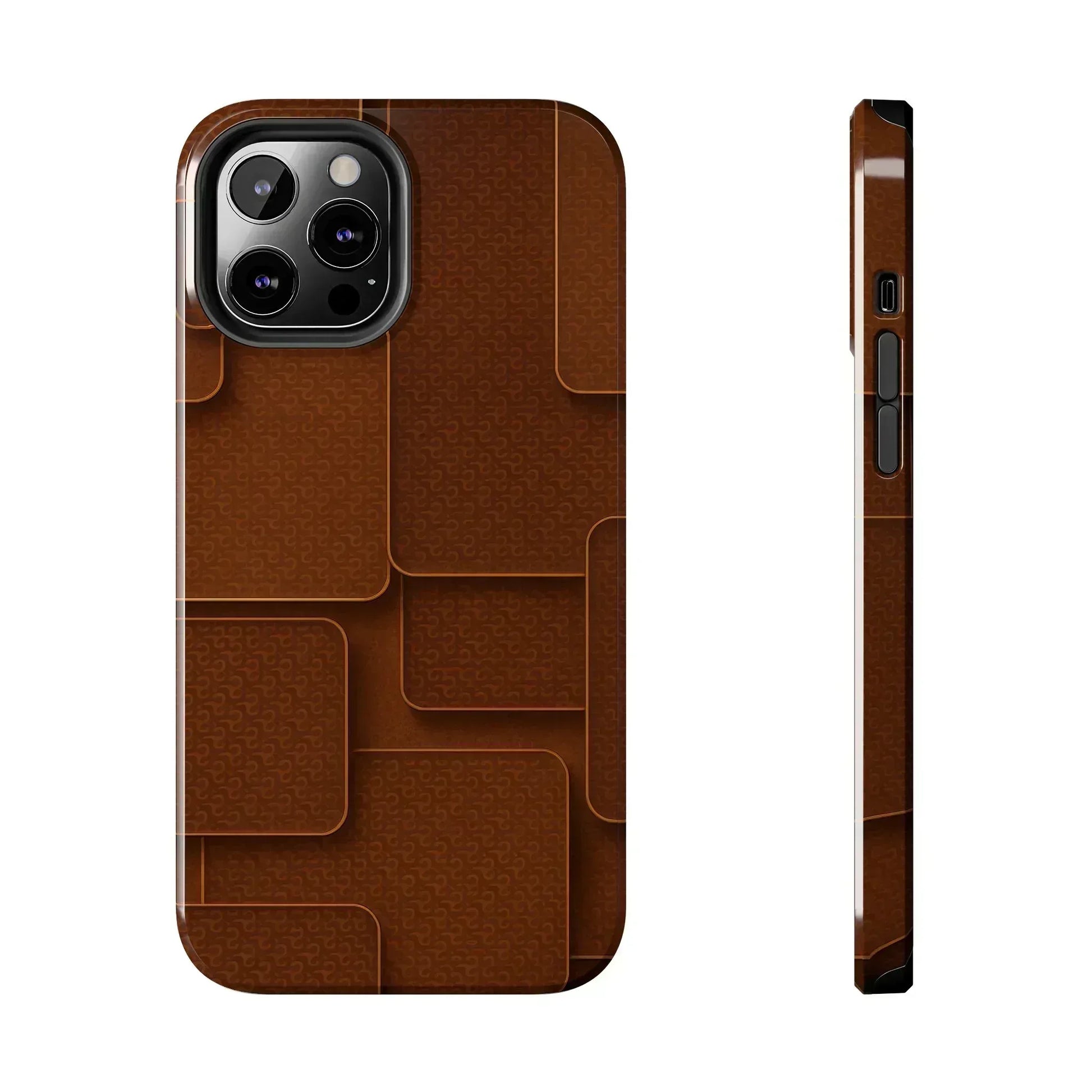 Textured Brown Phone Case for iPhone 7-16 and Samsung Galaxy S21-S24 - KARARMDESIGN