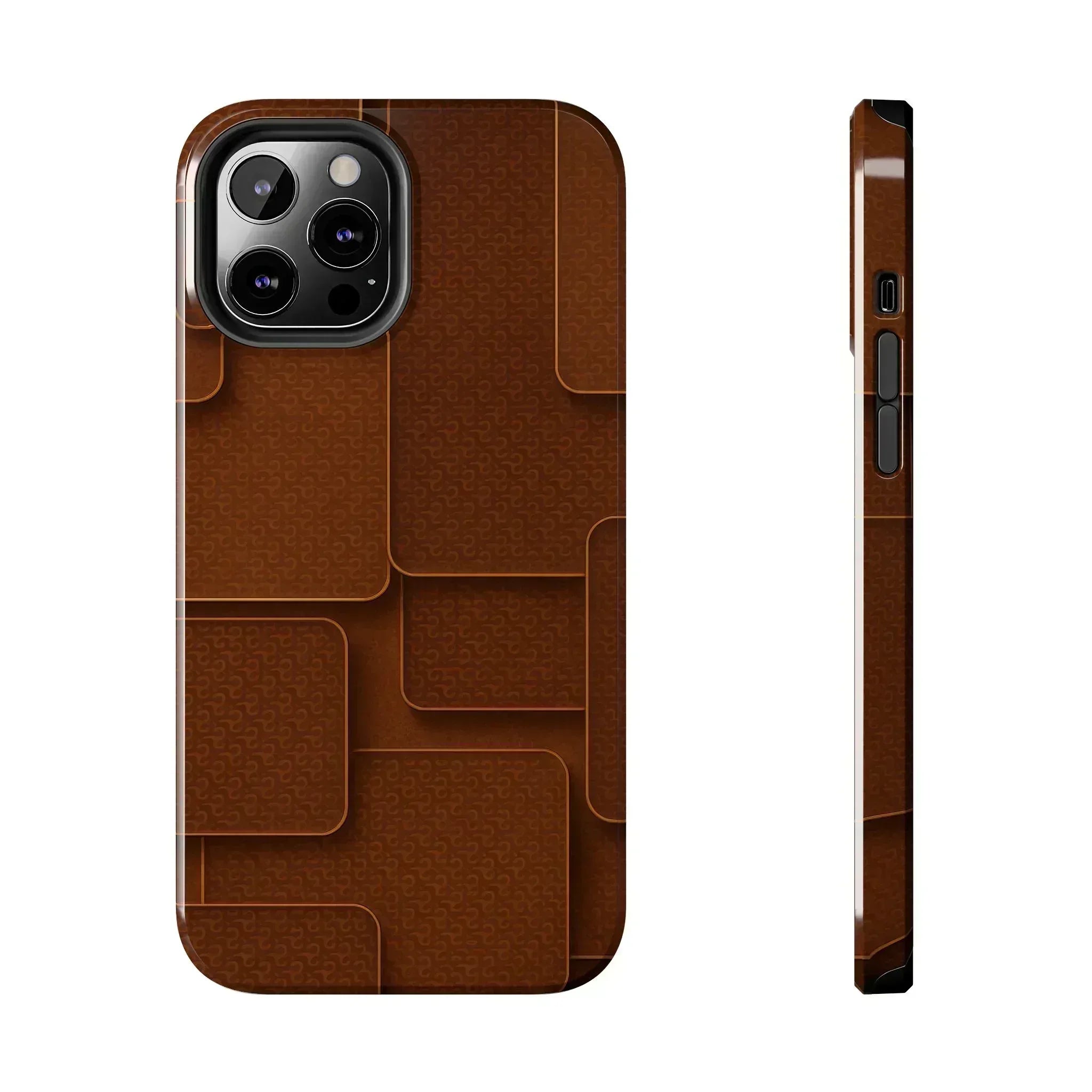 Textured Brown Phone Case for iPhone 7-16 and Samsung Galaxy S21-S24 - KARARMDESIGN