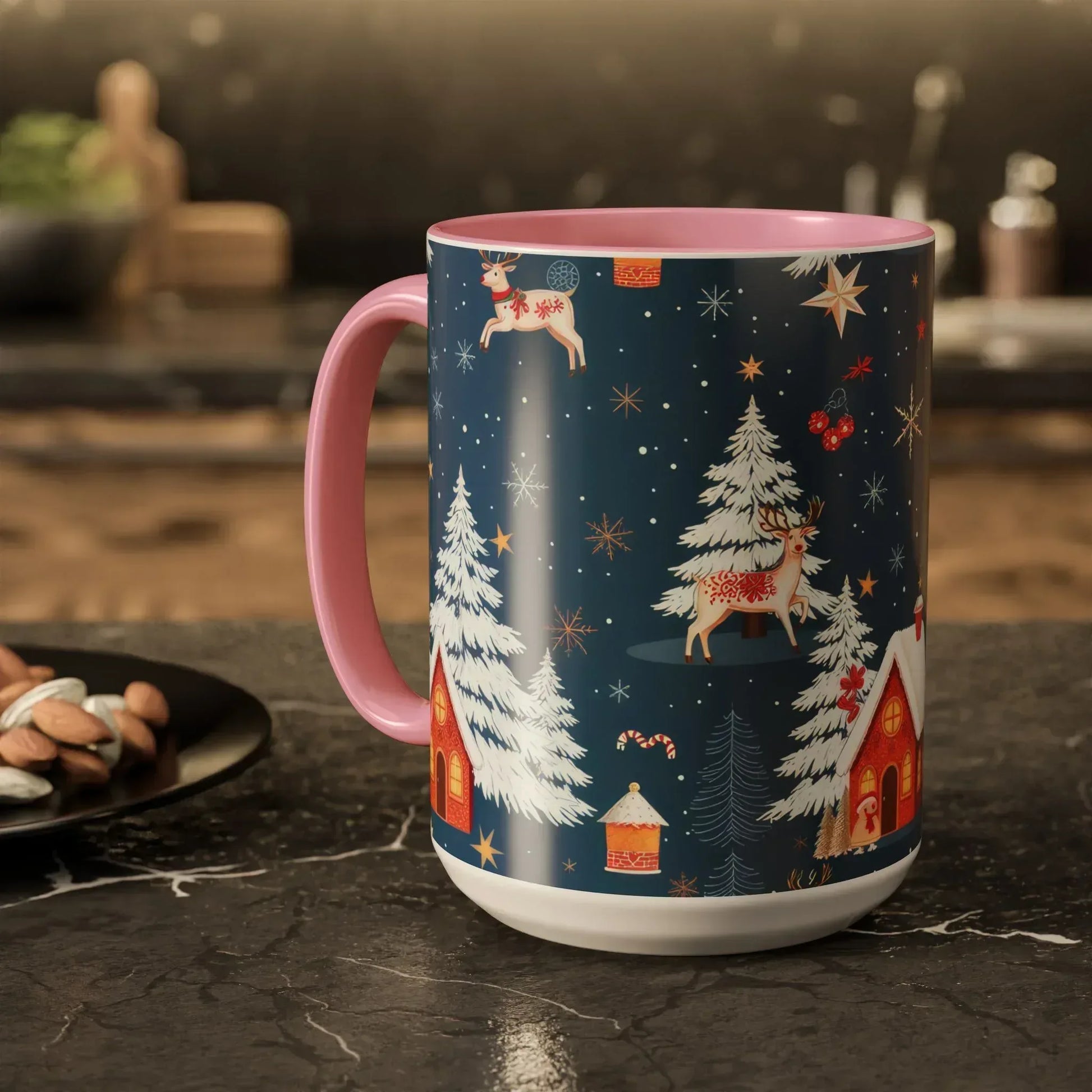 Dark Blue Christmas Mug - Colorful Mugs (11oz, 15oz) - KARARMDESIGN