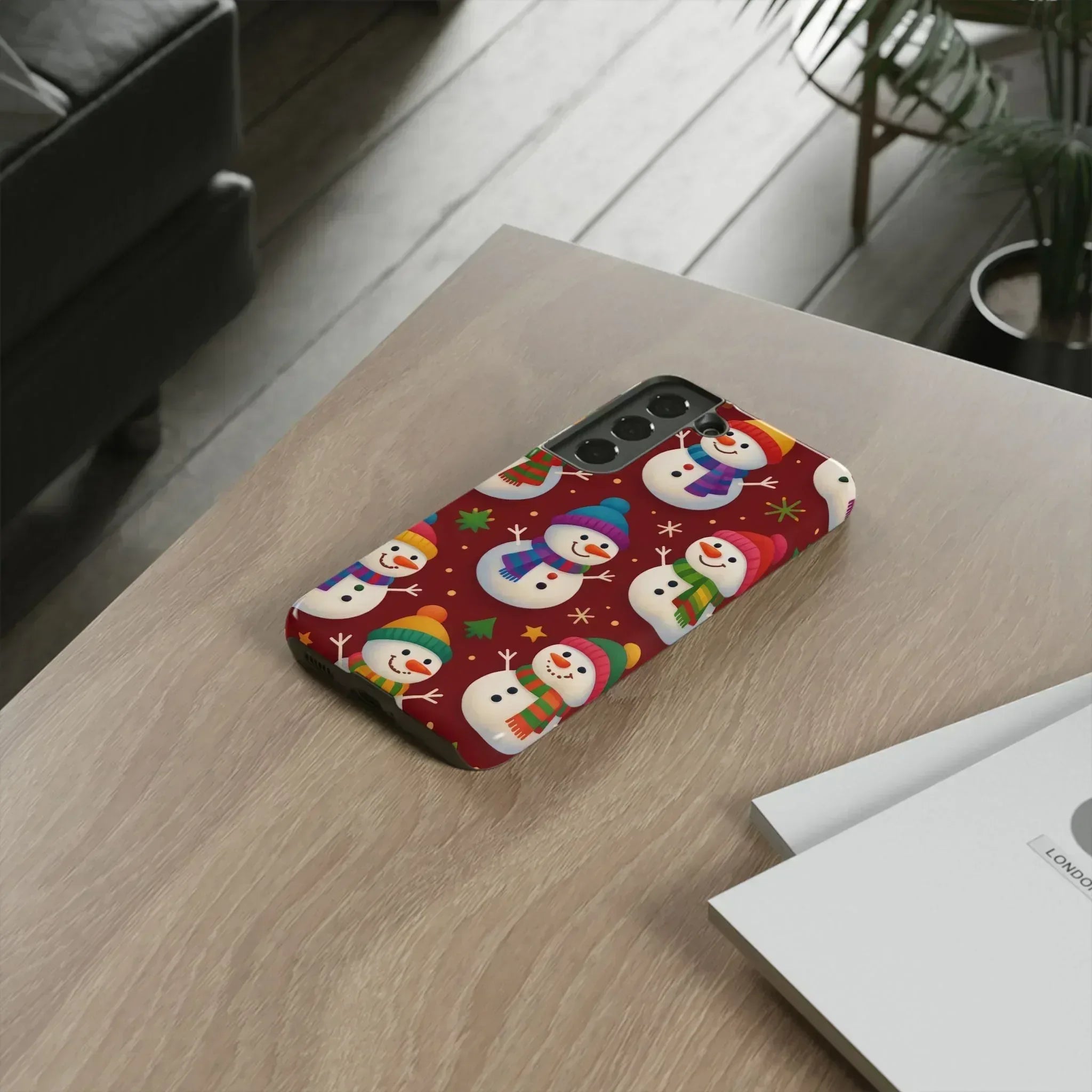 Festive Snowmen Parade Phone Case for iPhone 11–17 and Galaxy S10–S25 - KARARMDESIGN