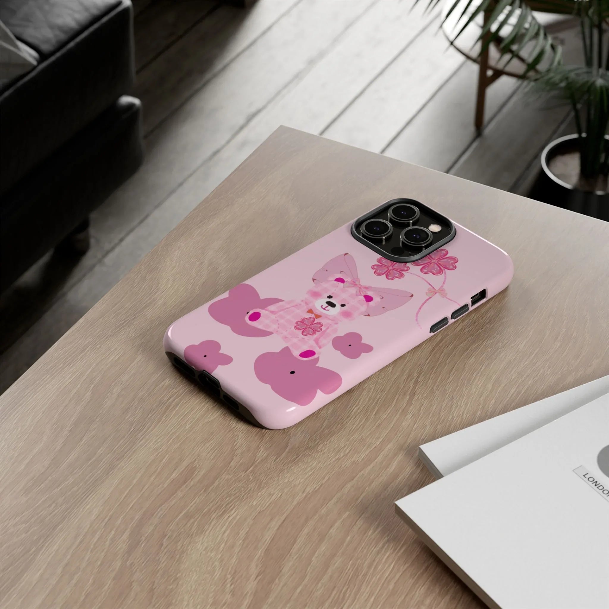 Pink Teddy Bear Phone Cases for iPhone, Pixel and Galaxy - KARARMDESIGN