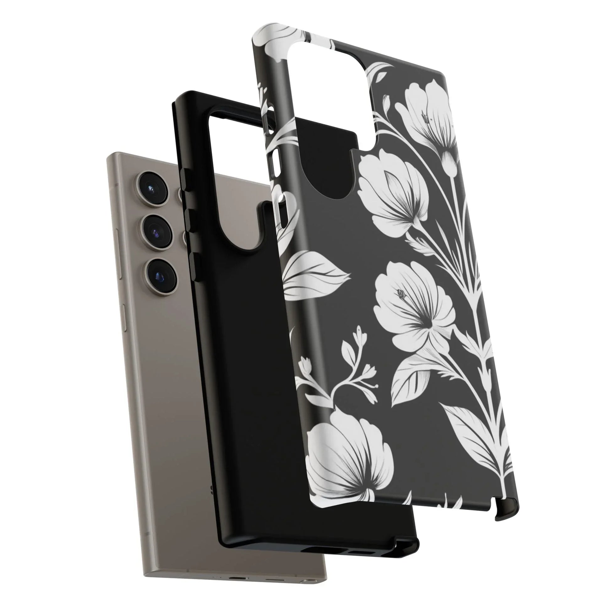 Elegant Floral Phone Case for Galaxy S20-S25 - KARARMDESIGN
