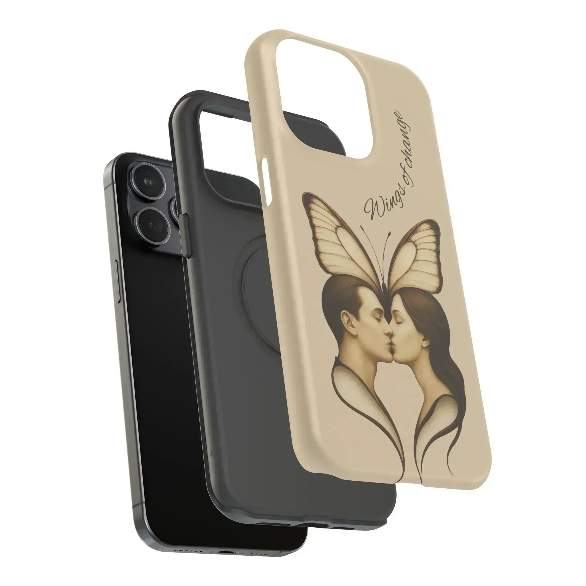 Romantic Butterfly Couple Phone Case for iPhone 12-16 and Galaxy S21-S22 - KARARMDESIGN