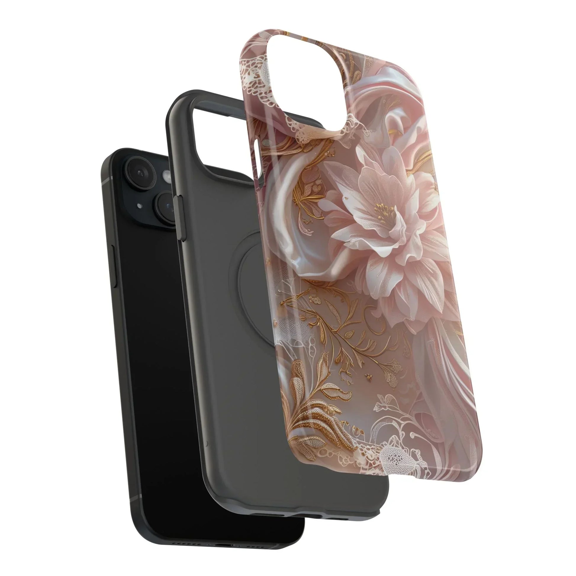 Elegant Floral Impact-Resistant Phone Case for iPhone 12-16 and Samsung Galaxy S21-S22 Models - KarArmDesign