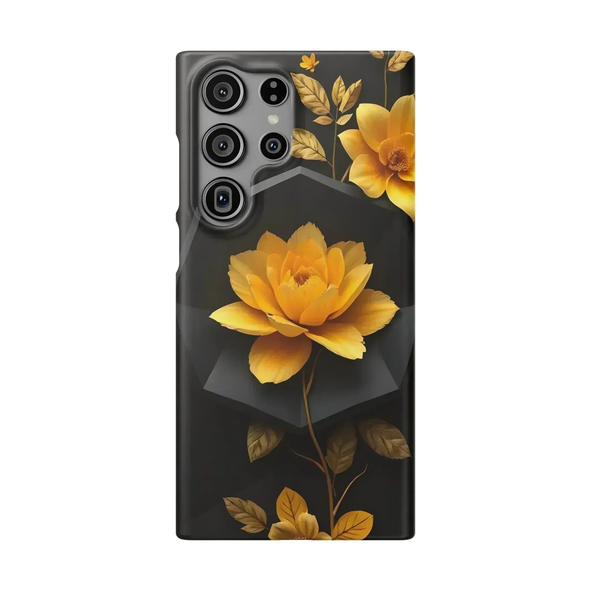 Yellow Floral Phone Case for iPhone 11-16 and Galaxy S20-S24 - KARARMDESIGN