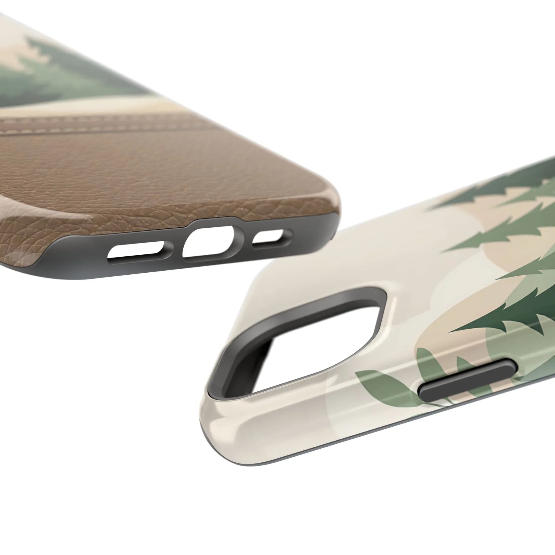 Forest Leather Phone Case for iPhone 11-17 and Galaxy S21-S25 - KARARMDESIGN