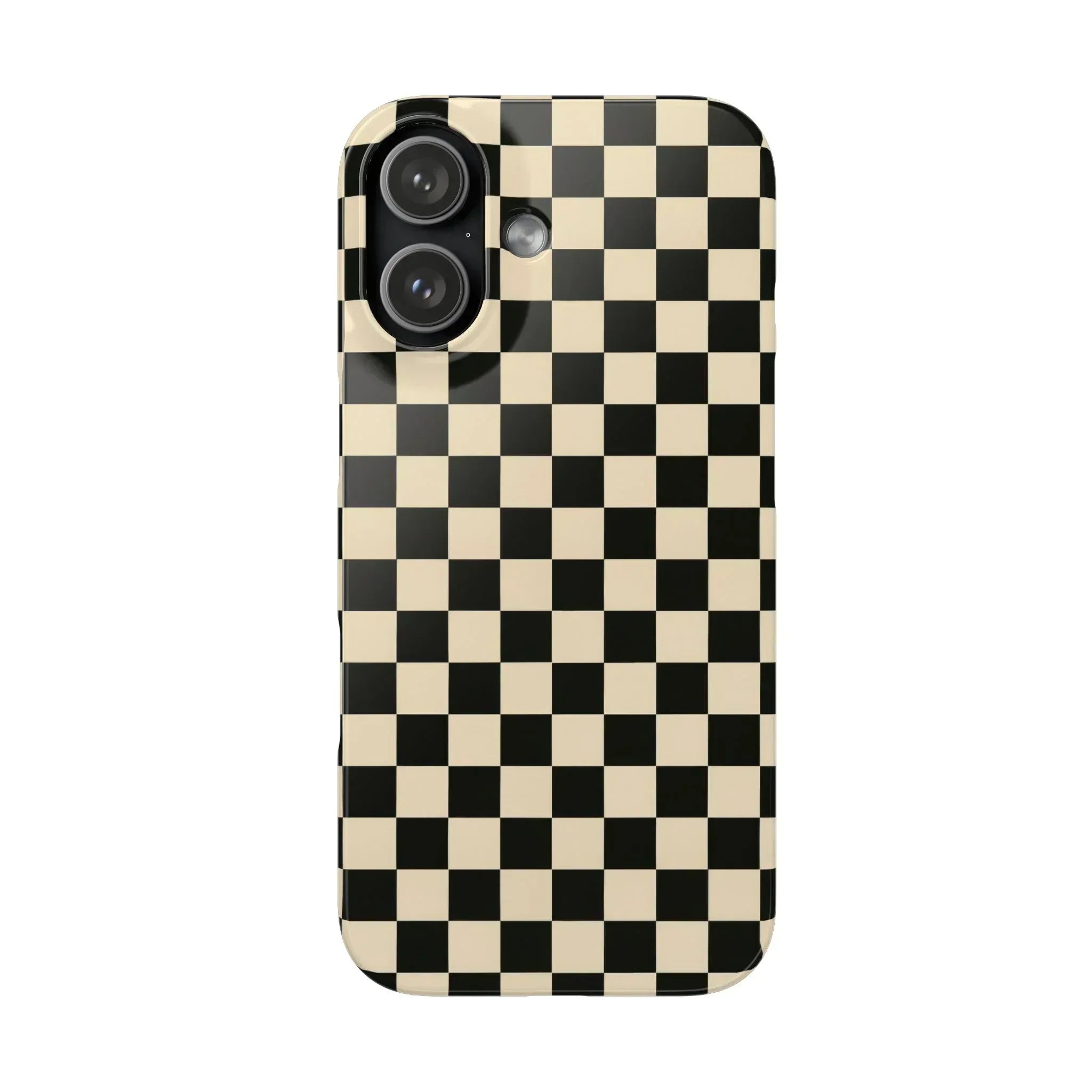 Stylish Matte Checker Phone Case for iPhone 11-17 and Galaxy S20-S25 - KARARMDESIGN