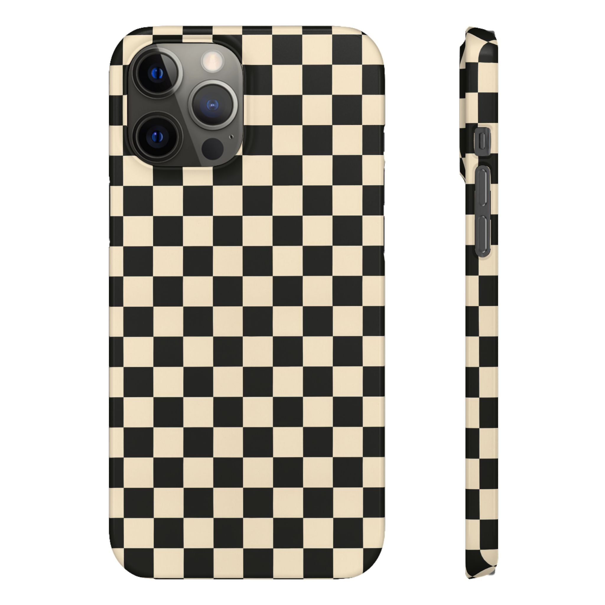Stylish Matte Checker Phone Case for iPhone 11-17 & Galaxy S20-S26