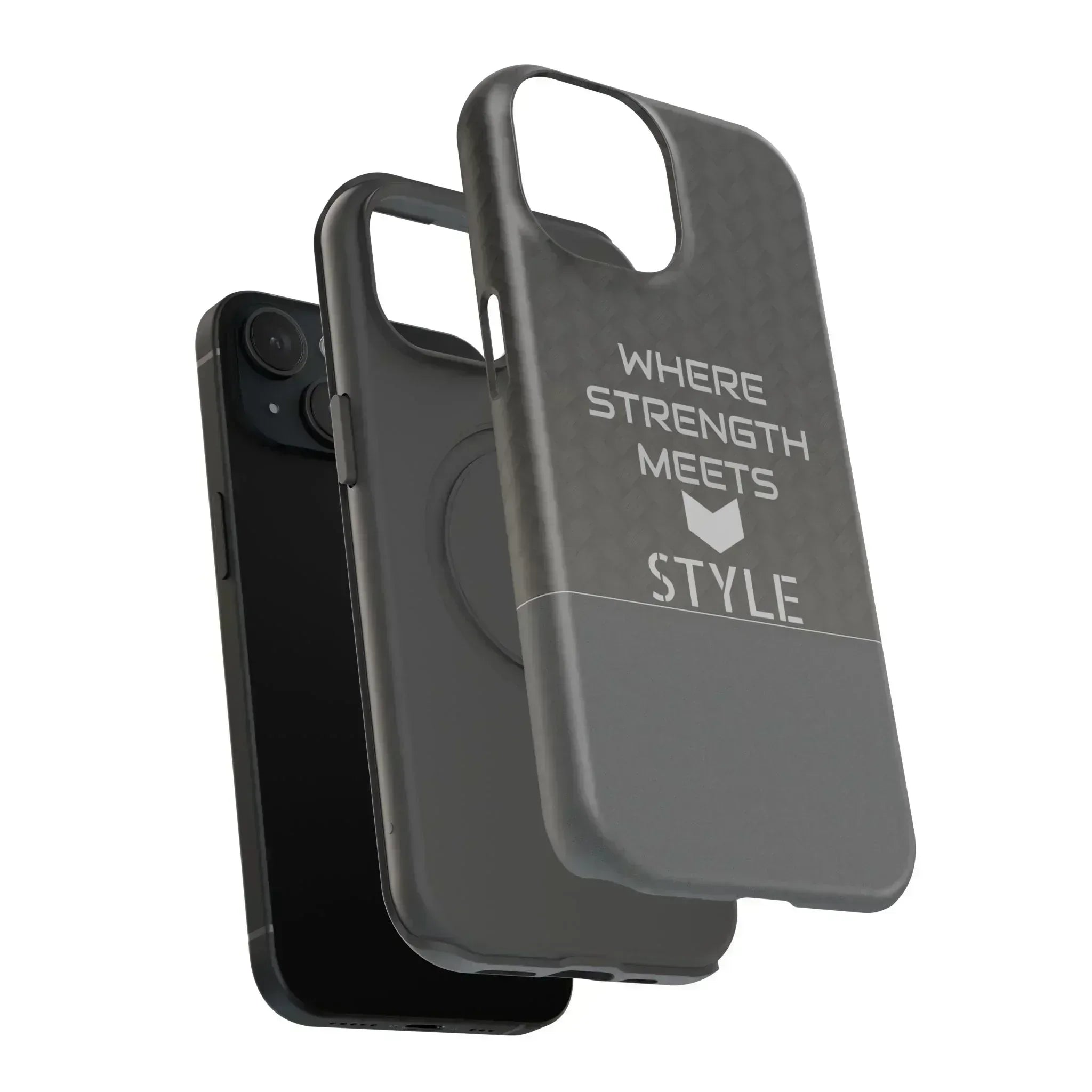 Gray Carbon Phone Case for iPhone 12-16 and Galaxy S21-S22 - KARARMDESIGN