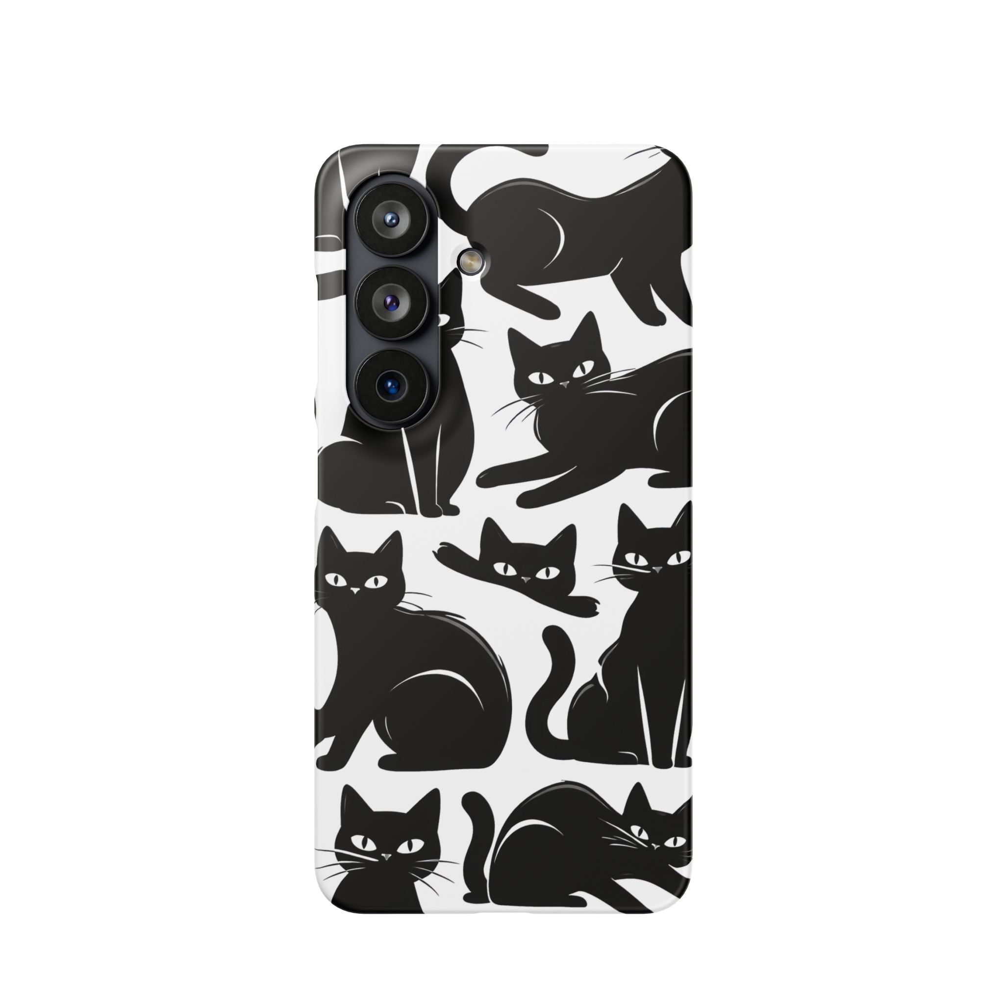 Black Cats Phone Case for iPhone 11-17 and Galaxy S20-S26