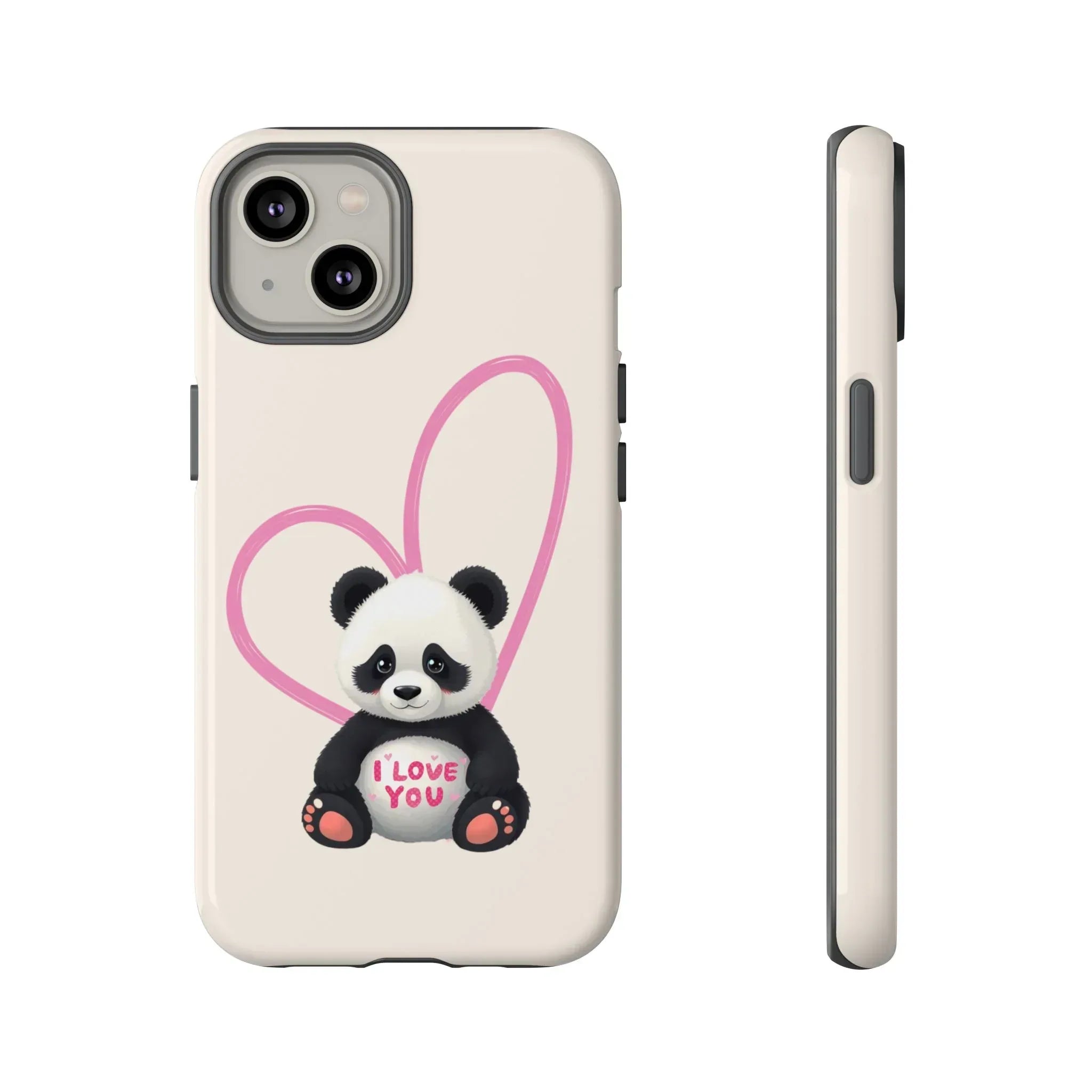 Cute Panda Heart Love Phone Case for iPhone 8-16 - KARARMDESIGN