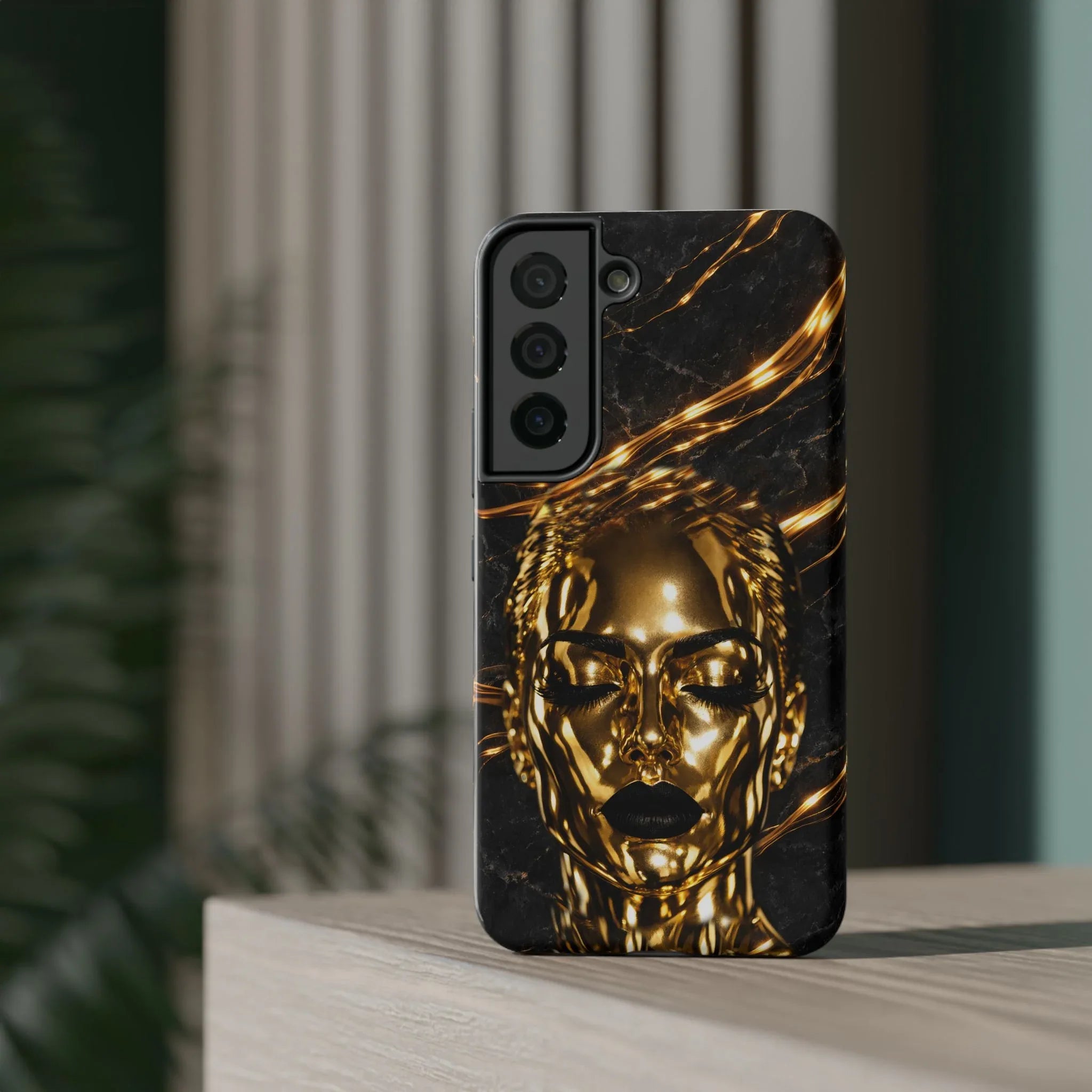 Luxury Gold Portrait Phone Case for iPhone 11-17 and Galaxy S21-S25 - KARARMDESIGN