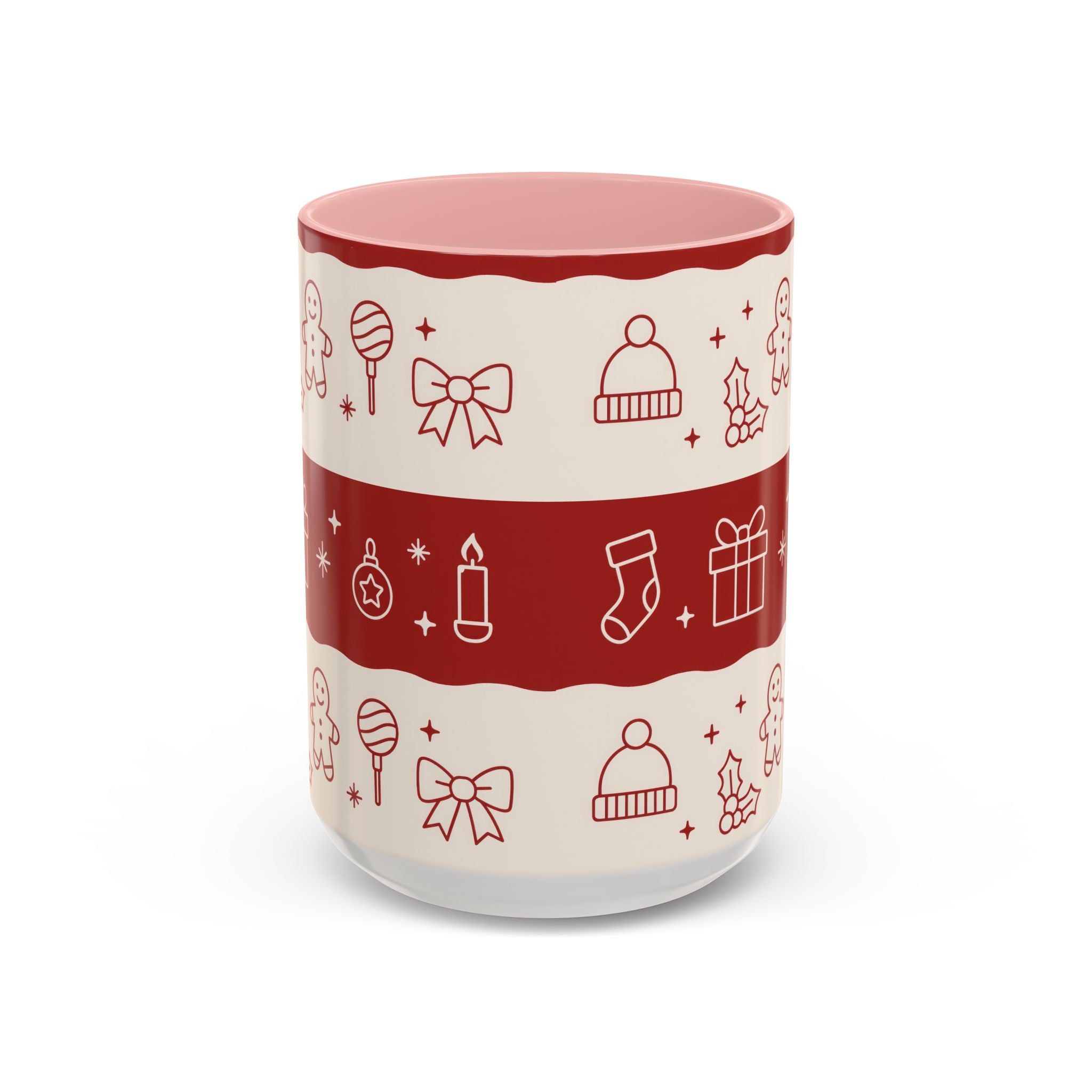 Holiday Cheer Icons Mug - Accent Coffee Mug (11, 15oz)