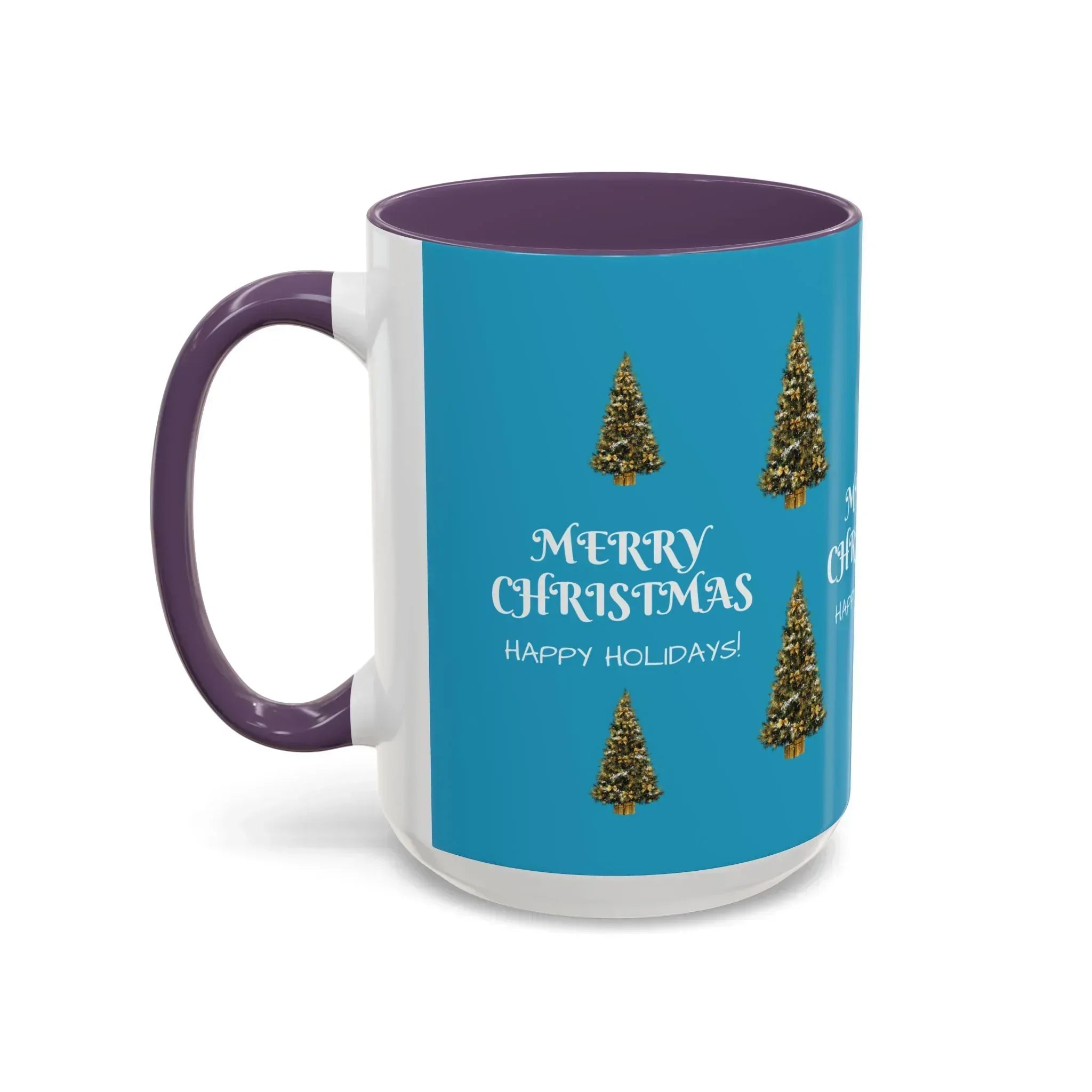 Merry Christmas and Happy Holidays Mug - Accent Coffee Mug (11, 15oz) - KARARMDESIGN