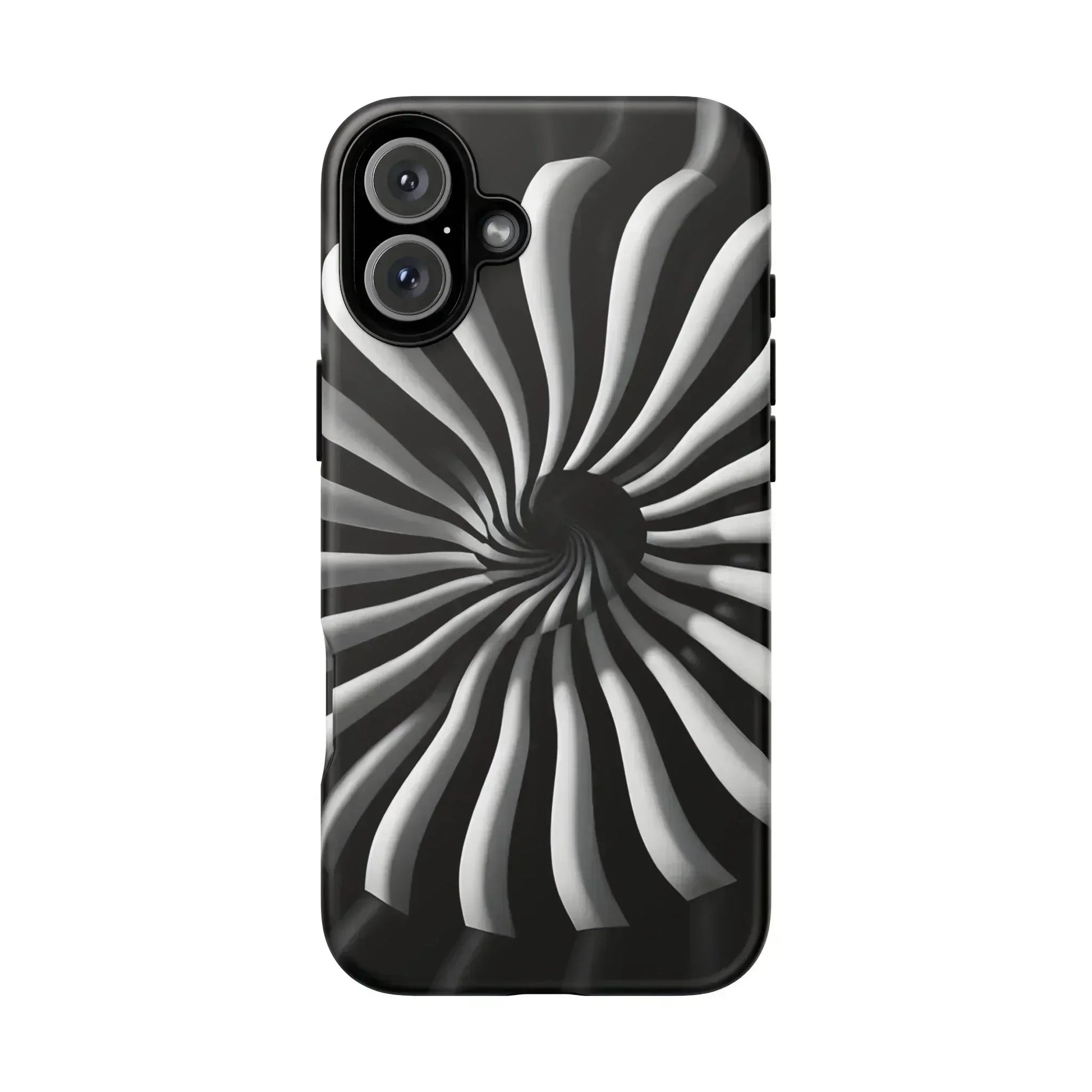 Hypnotic Black and White Spiral Phone Case for iPhone & Galaxy - KARARMDESIGN