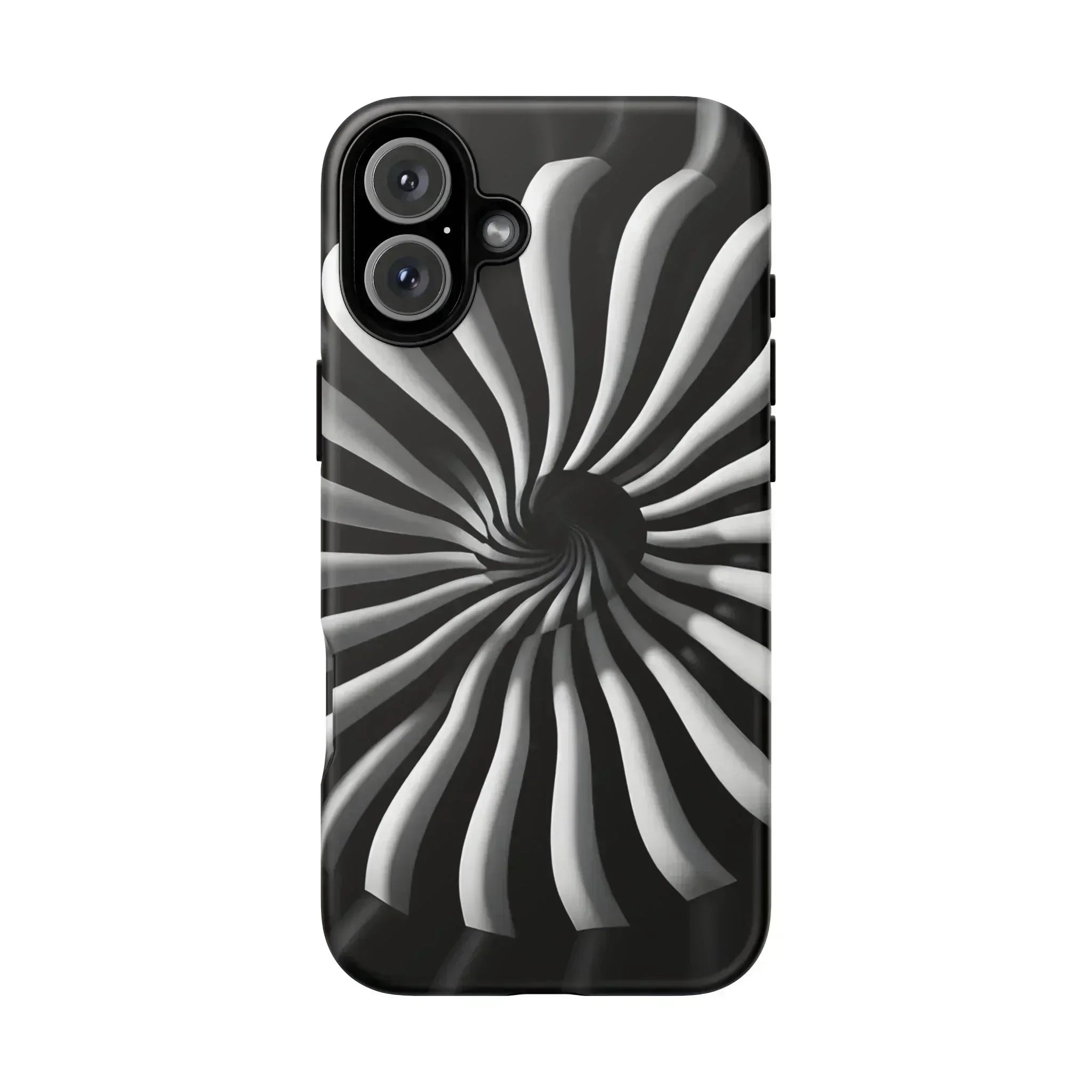 Hypnotic Black and White Spiral Phone Case for iPhone & Galaxy - KARARMDESIGN