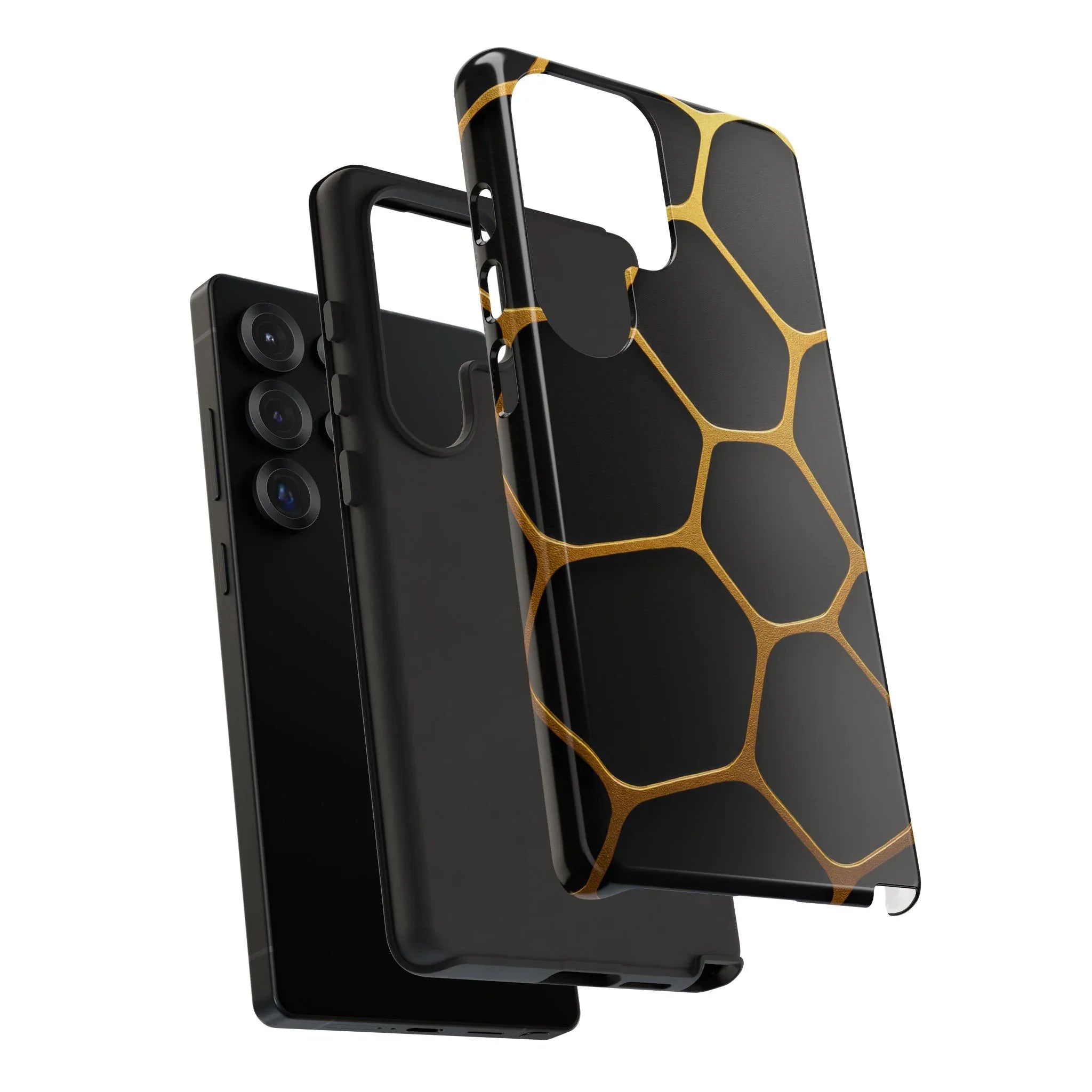 Golden Cellscape Phone Case for iPhone 8-17 and Galaxy S20-S25 - KARARMDESIGN