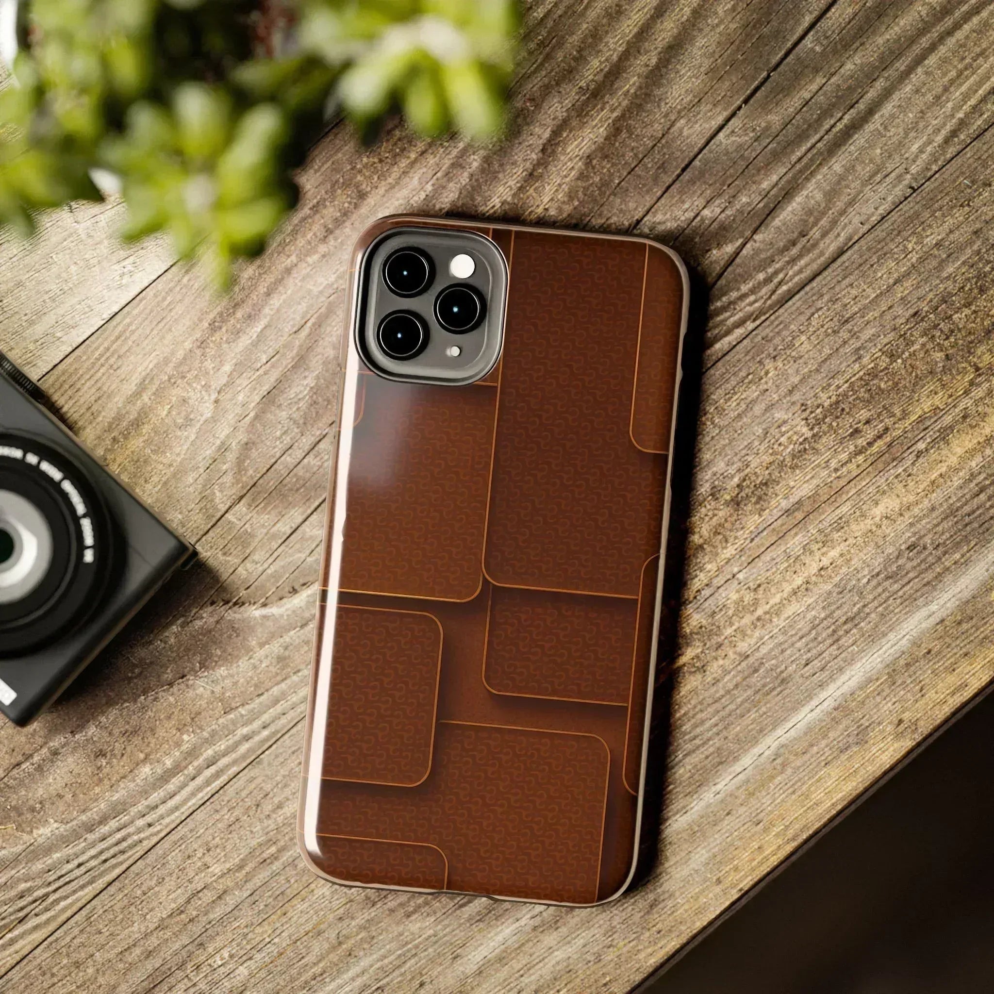 Textured Brown Phone Case for iPhone 7-16 and Samsung Galaxy S21-S24 - KARARMDESIGN