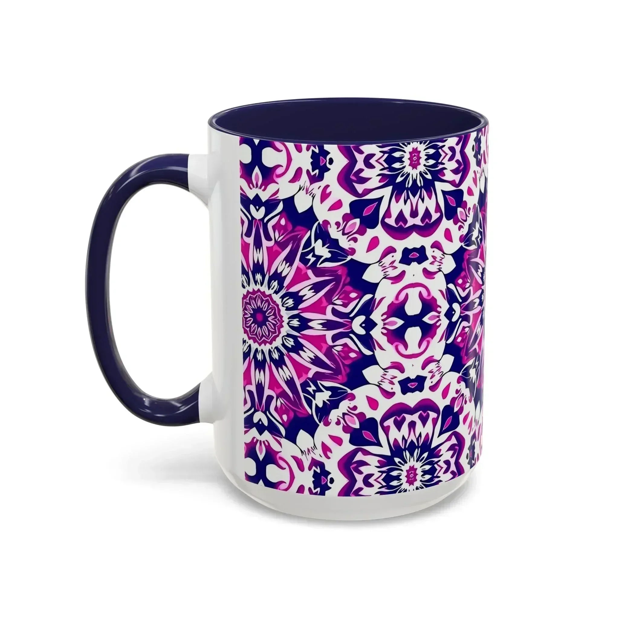 Vibrant Mandala Burst Ceramic Coffee Mug -11 & 15oz - KARARMDESIGN