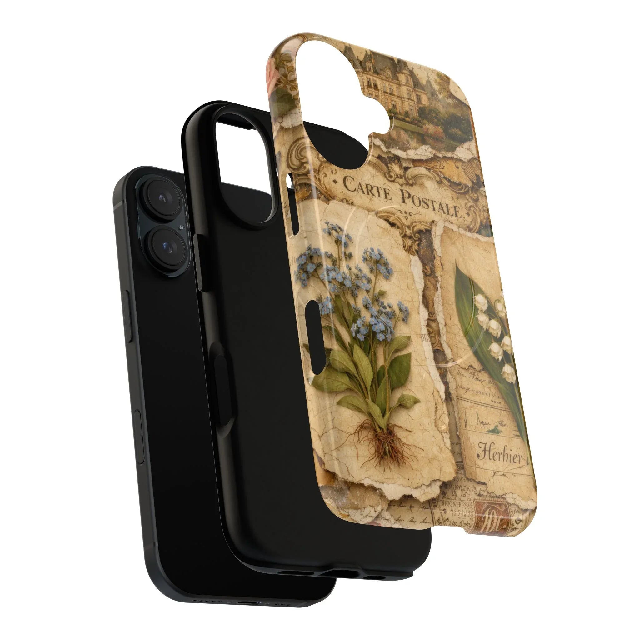 Vintage Botanical Postcard Phone Case for iPhone 13-17 - KARARMDESIGN