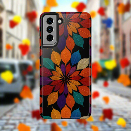 Leaf Mandala Phone Case for iPhone 7-16 and Samsung Galaxy S21-S24 Models - KarArmDesign