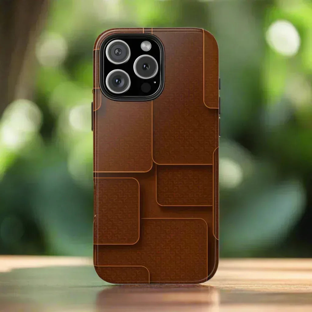 Textured Brown Phone Case for iPhone 7-16 and Samsung Galaxy S21-S24 - KARARMDESIGN