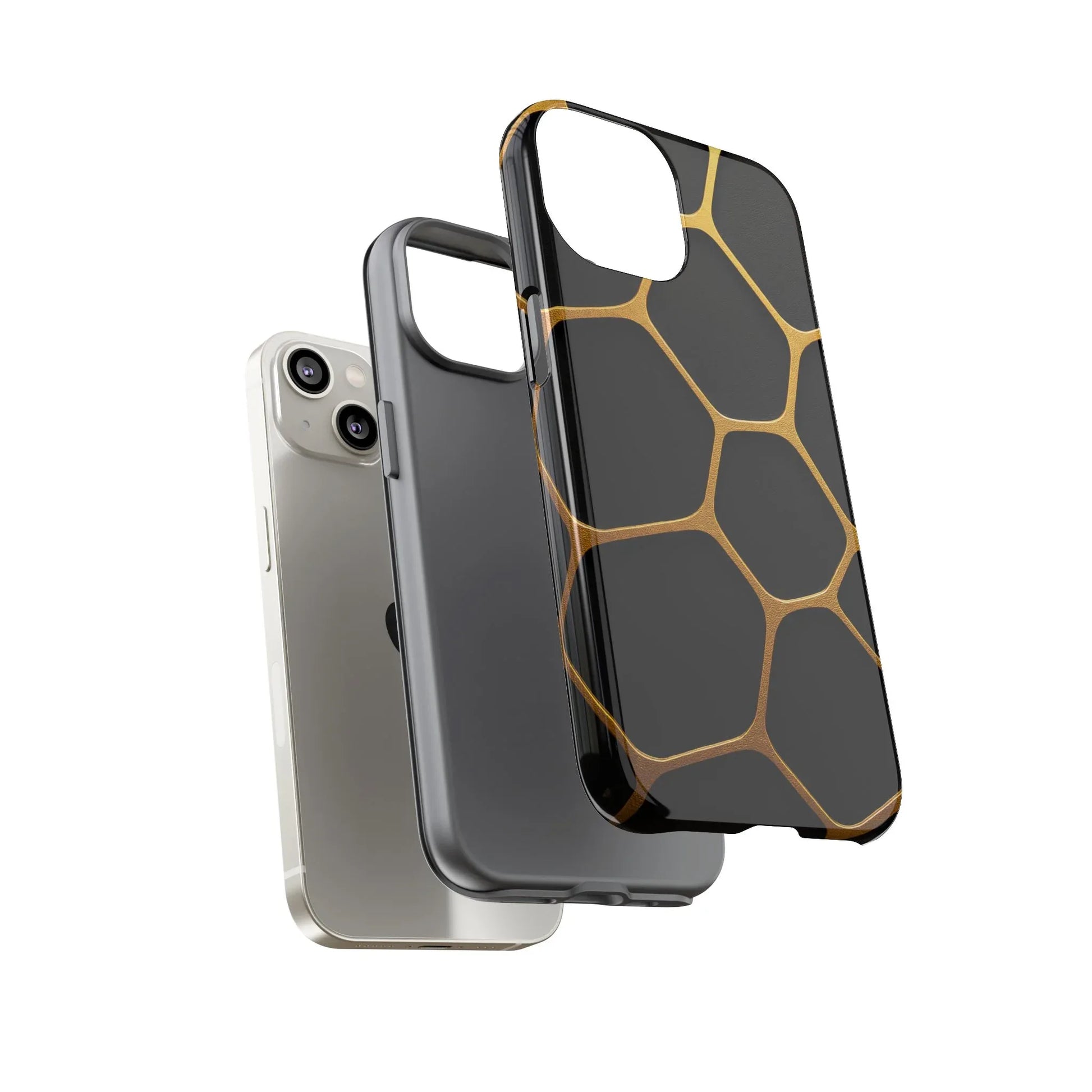 Golden Cellscape Phone Case for iPhone 8-17 and Galaxy S20-S25 - KARARMDESIGN