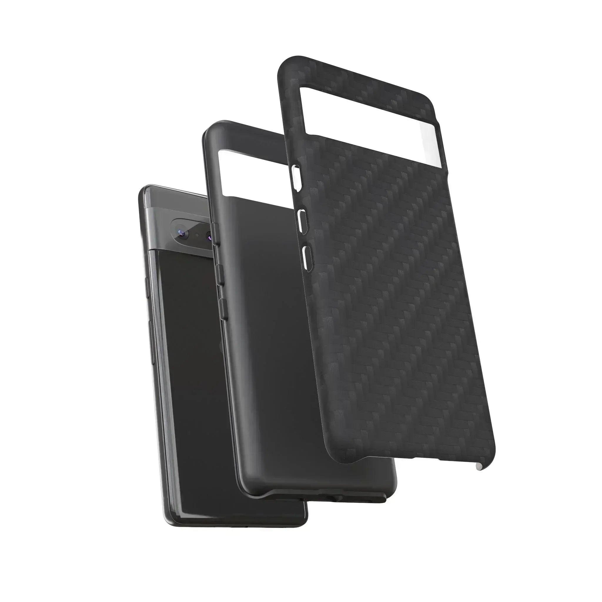 Black Carbon Phone Case for iPhone 8-16 and Google Pixel up to 9 - KARARMDESIGN