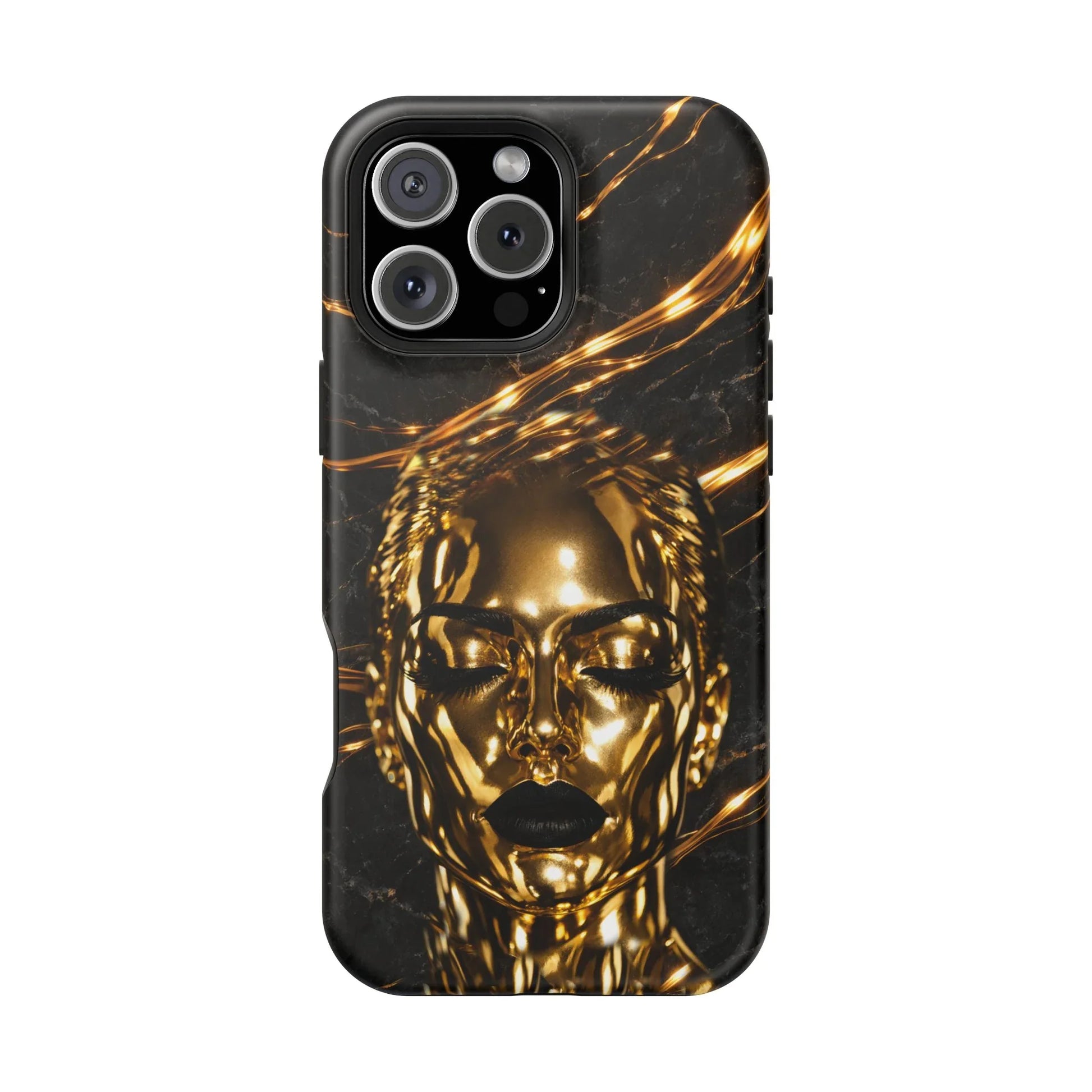 Luxury Gold Portrait Phone Case for iPhone 11-17 and Galaxy S21-S25 - KARARMDESIGN