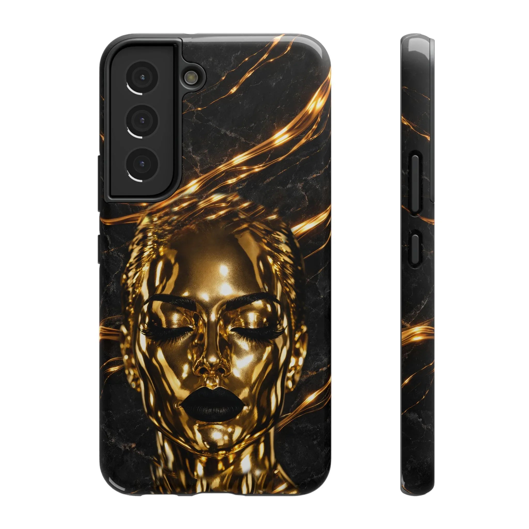 Luxury Gold Portrait Phone Case for iPhone 11-17 and Galaxy S21-S25 - KARARMDESIGN