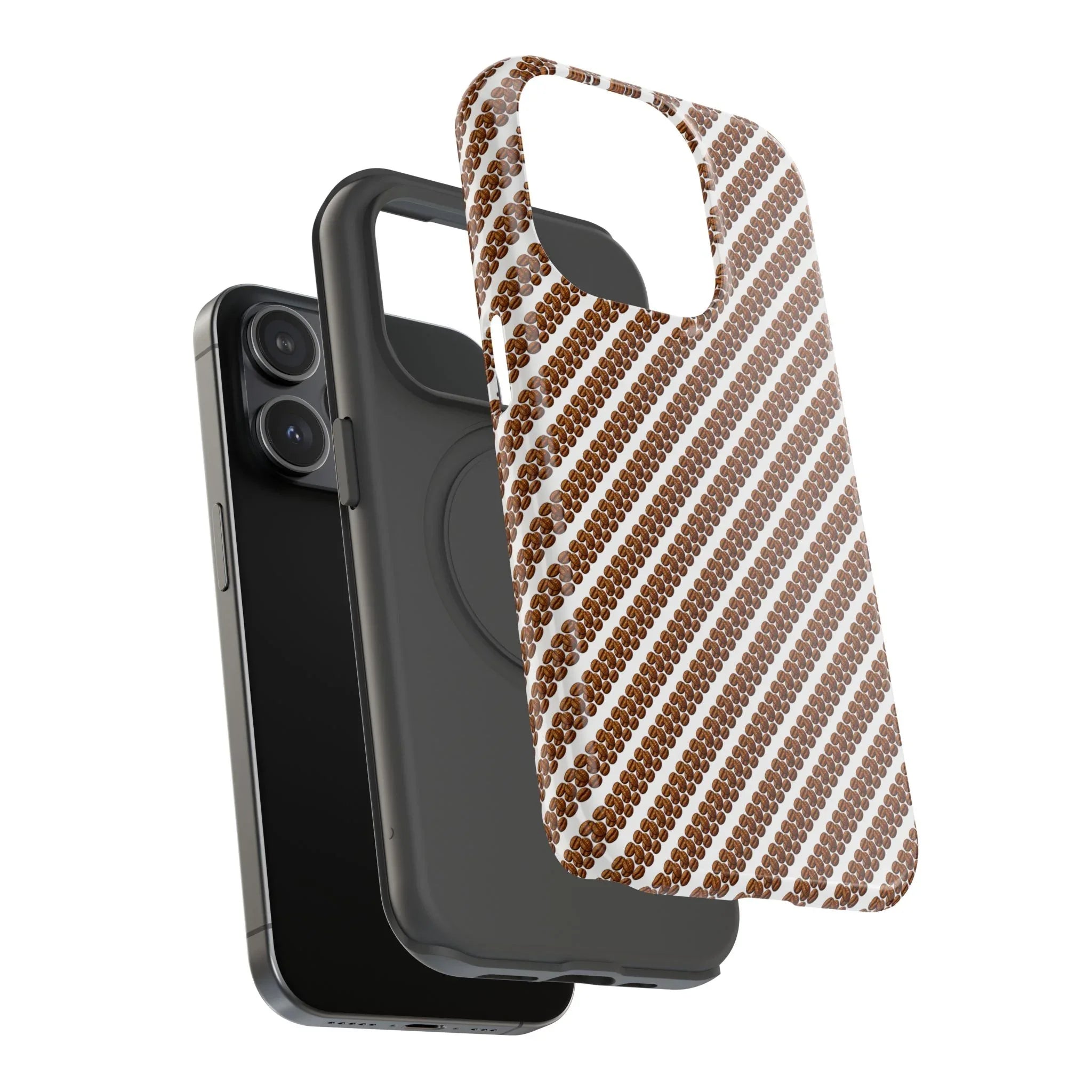 Stylish Coffee Pattern Phone Case for iPhone 11–17 and Galaxy S21–S22 - KARARMDESIGN