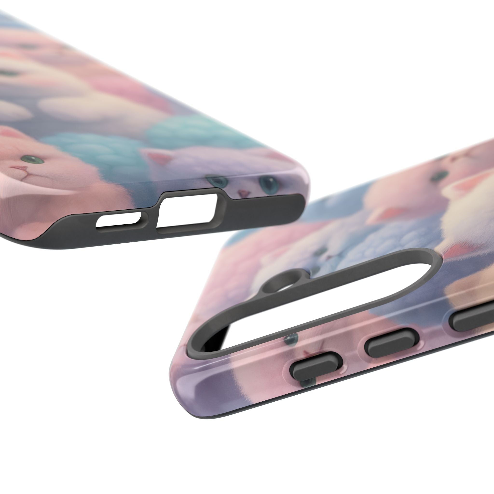 Pastel Kitten Phone Case for iPhone 8-17 and Samsung Galaxy S10-S25 Models - KARARMDESIGN