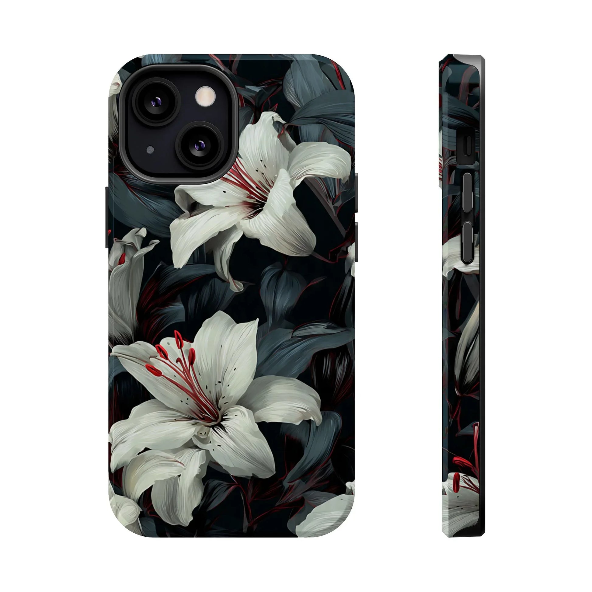 White Lily Floral Phone Case for iPhone 13-17 - KARARMDESIGN