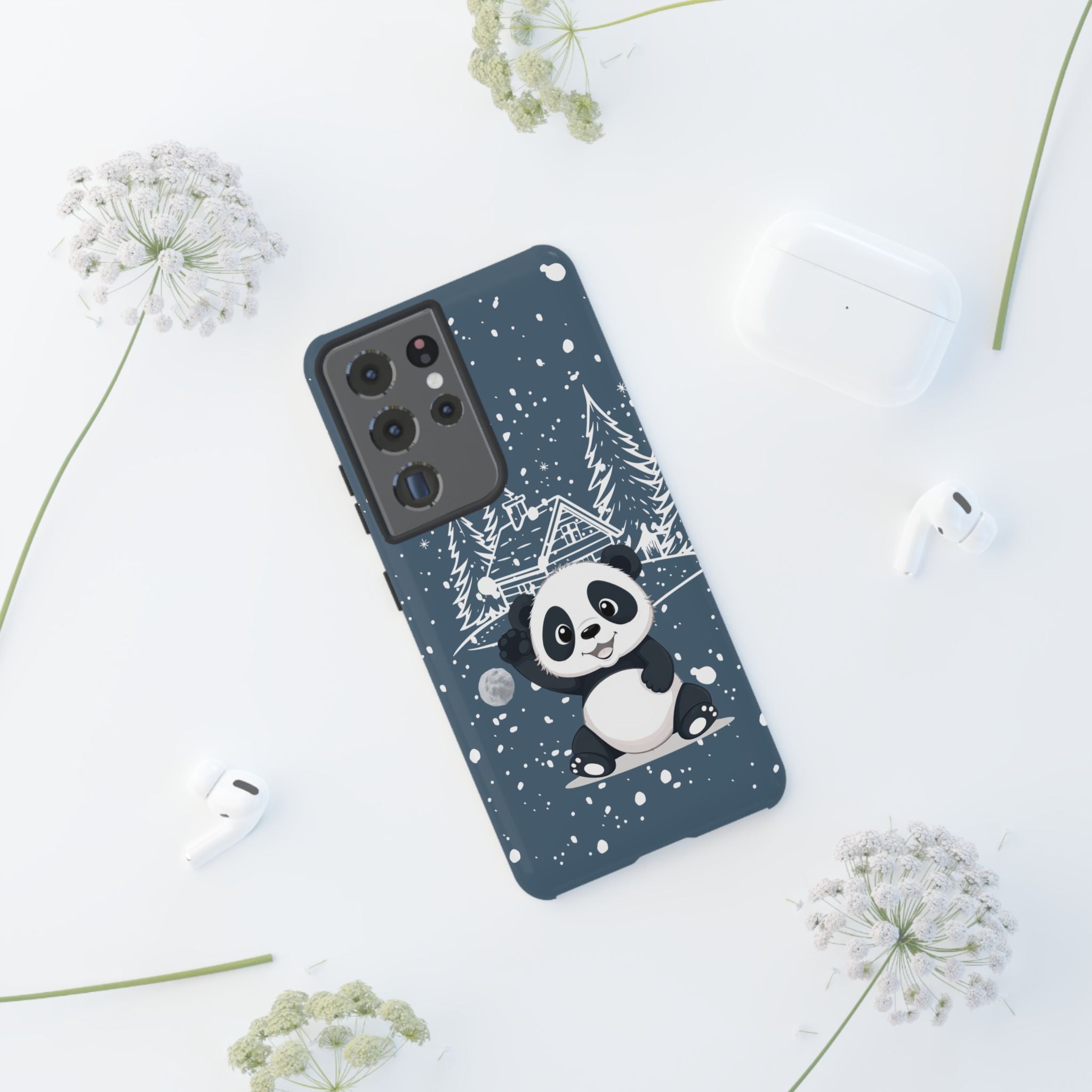 Cute Panda Phone Case for Samsung Galaxy S20–S26 & Google Pixel 6–9